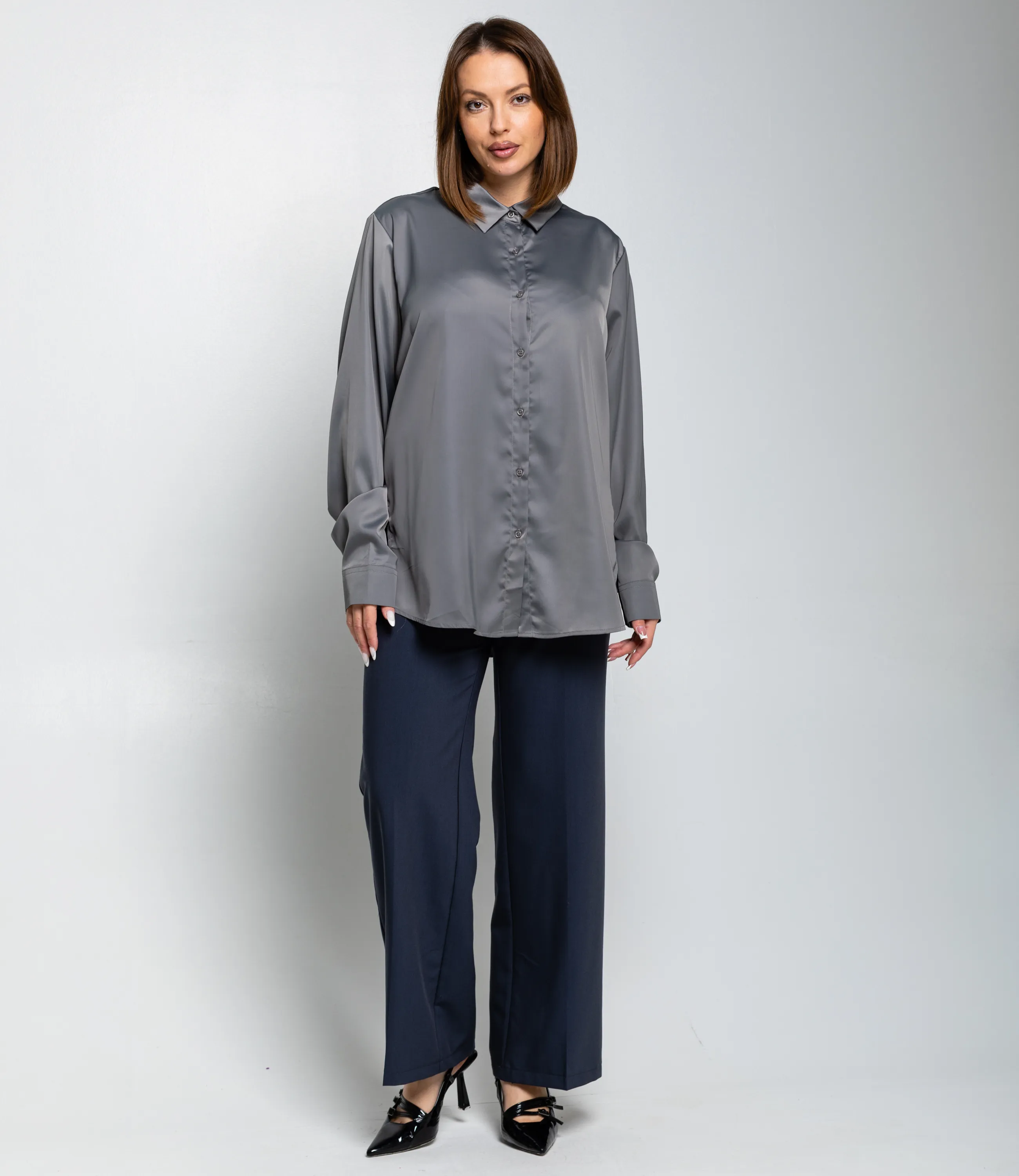 Рубашка #ОКТ085005, серый - фото 4