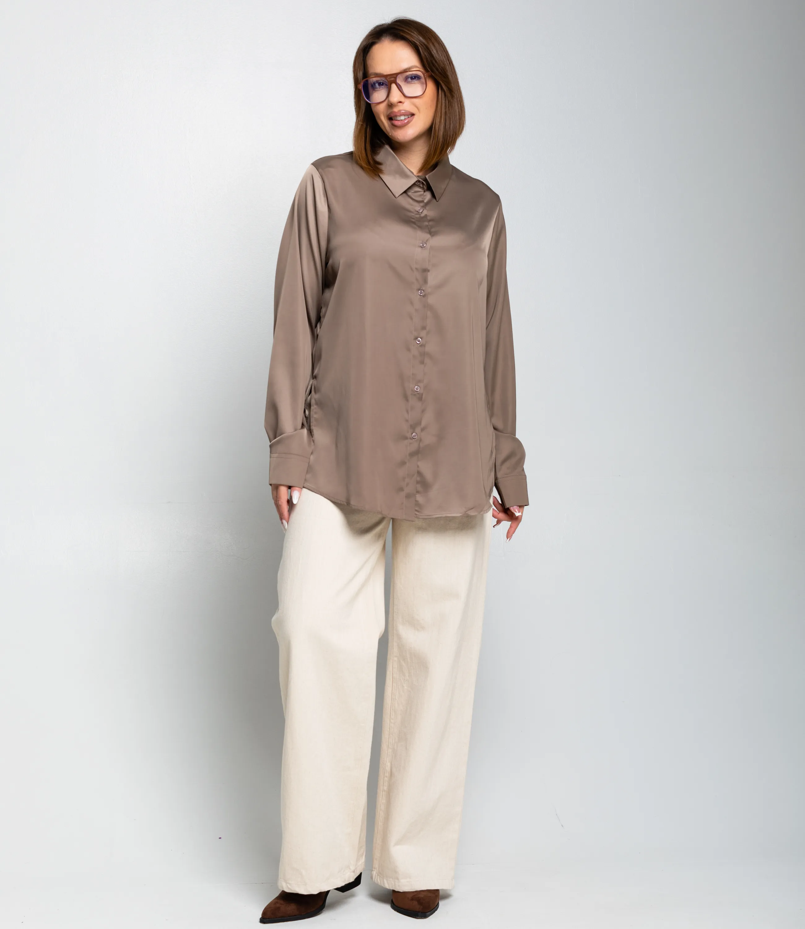 Рубашка #ОКТ085005, капучино - фото 4