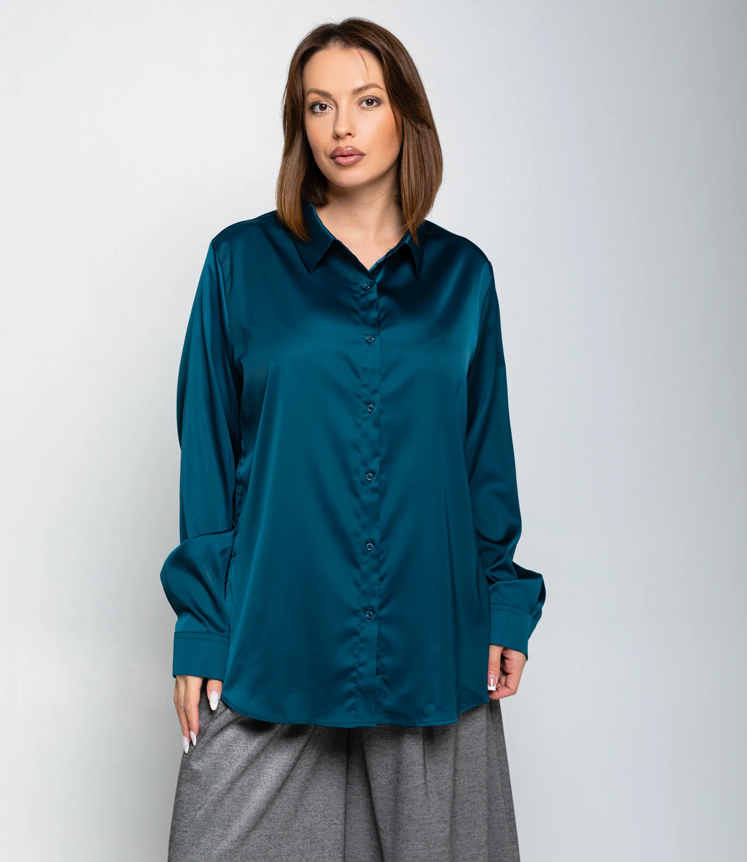 Рубашка #ОКТ085005, морская волна - фото 1