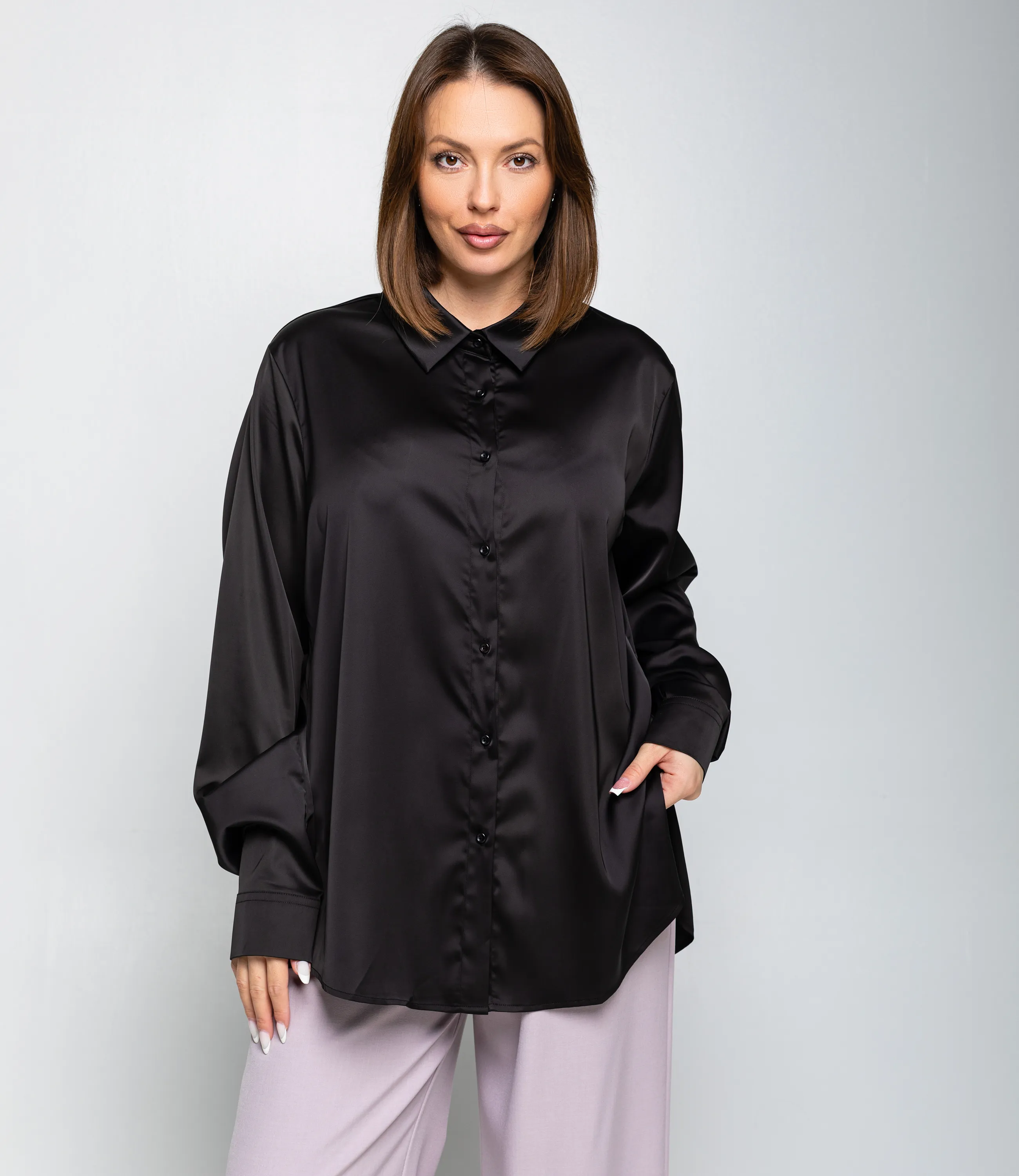 Рубашка #ОКТ085005, чёрный - фото 1