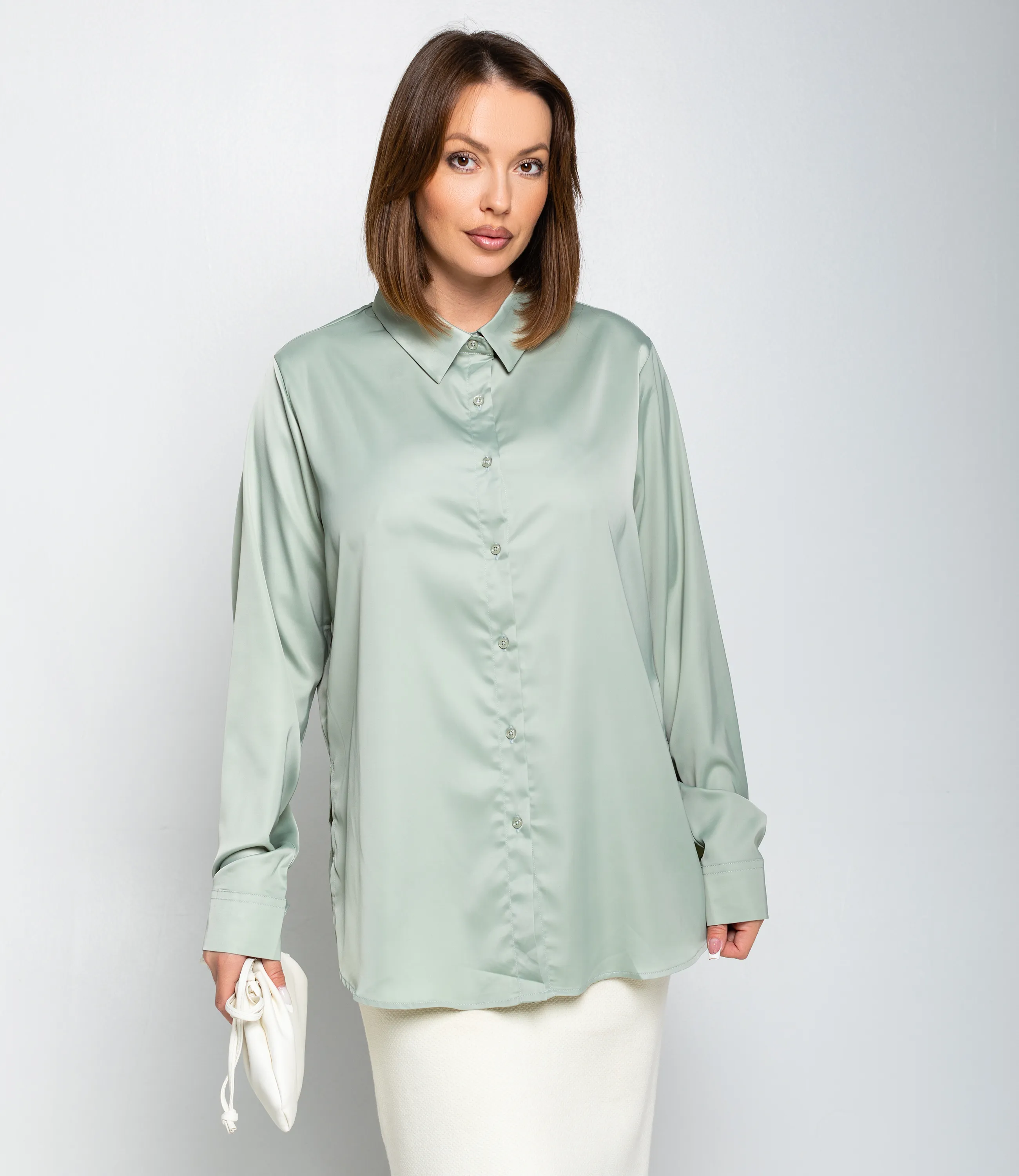 Рубашка #ОКТ085005, ментоловый - фото 1