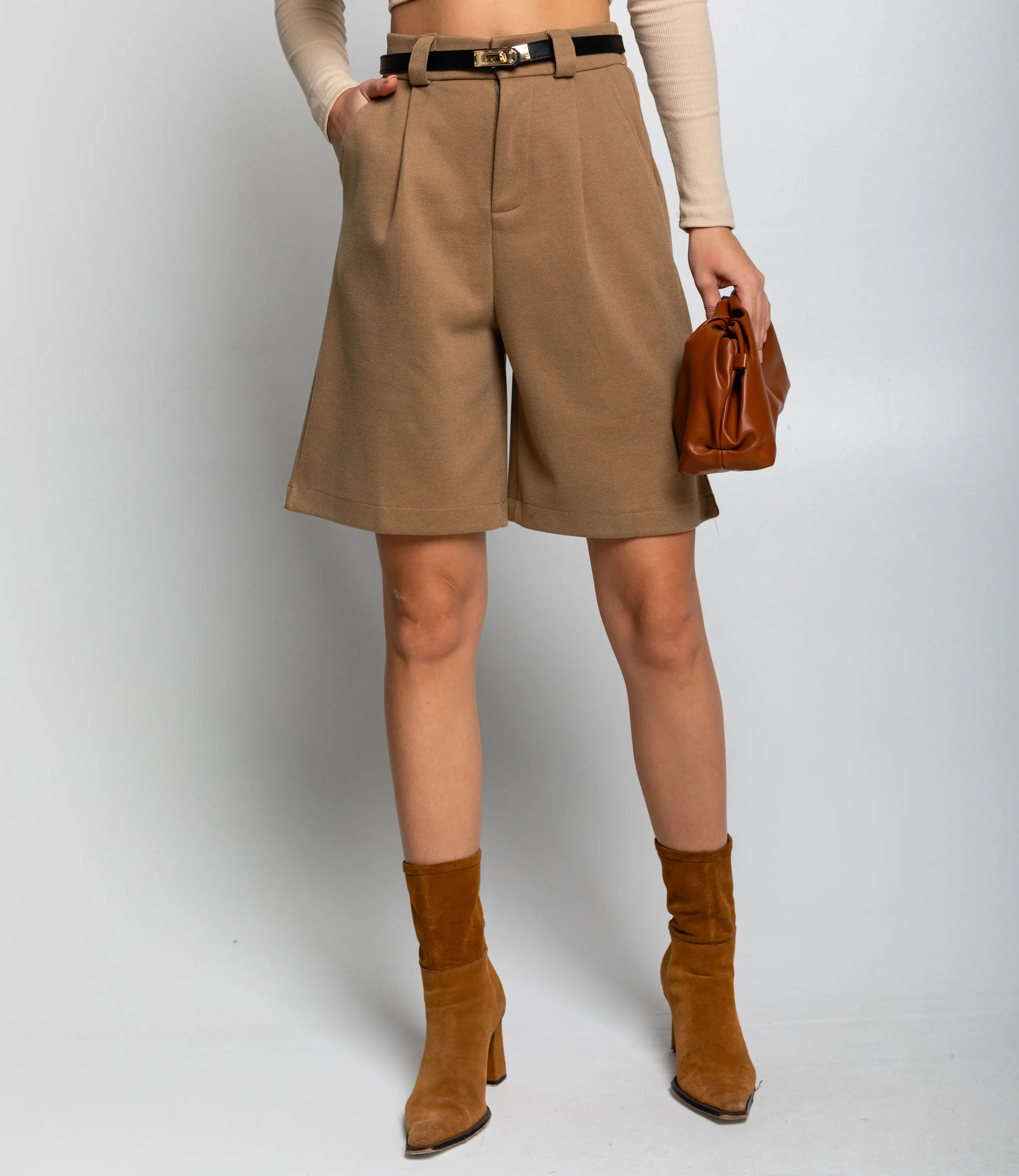 Шорты #КТ25122, тёмно-бежевый - фото 2