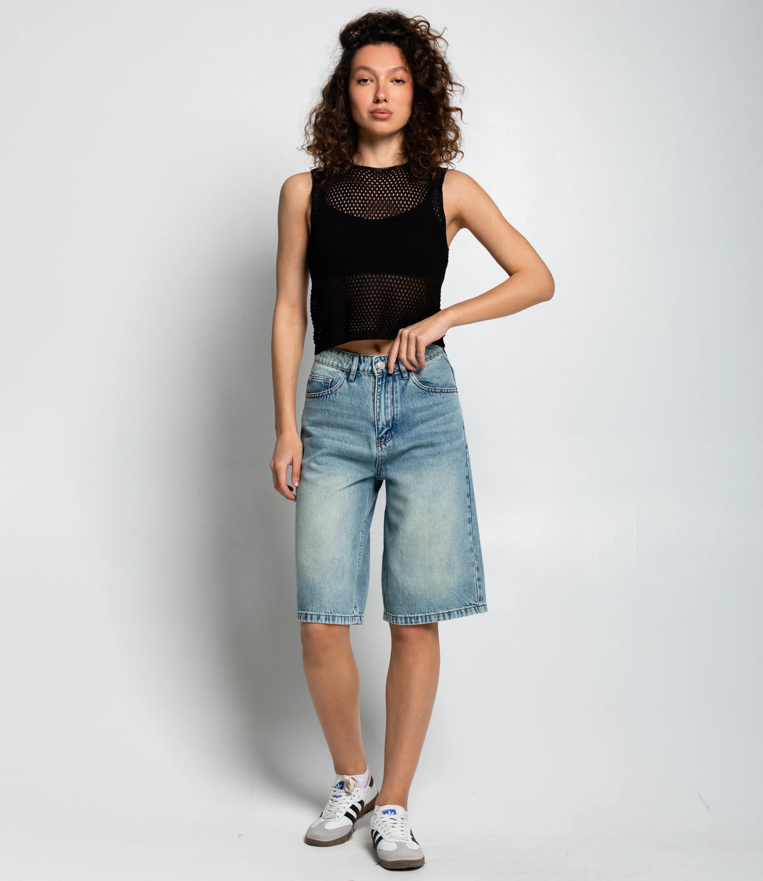 Джинсовые шорты #КТ05 (7)-1, голубой - фото 1