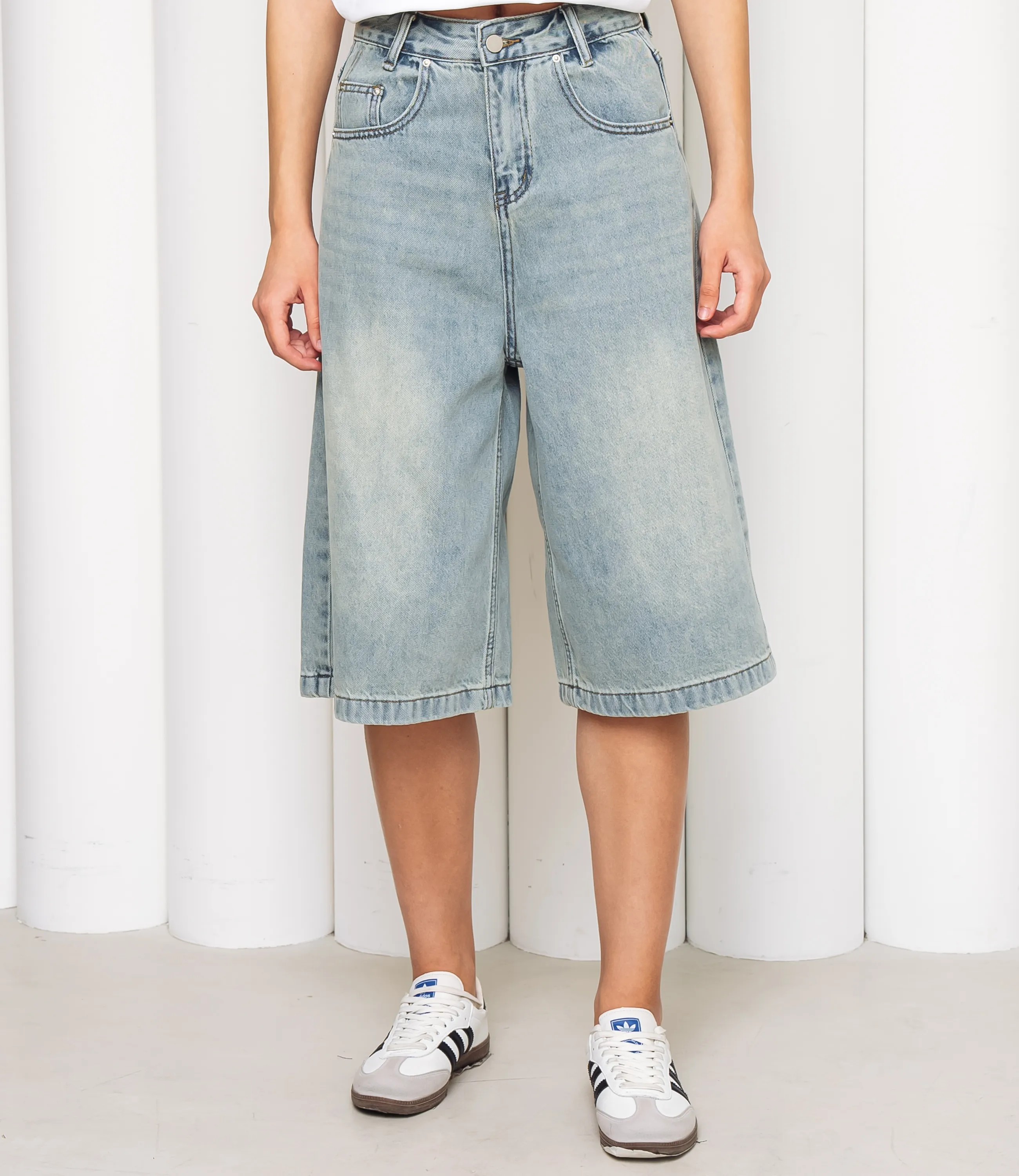 Джинсовые шорты #КТ3256, голубой - фото 2