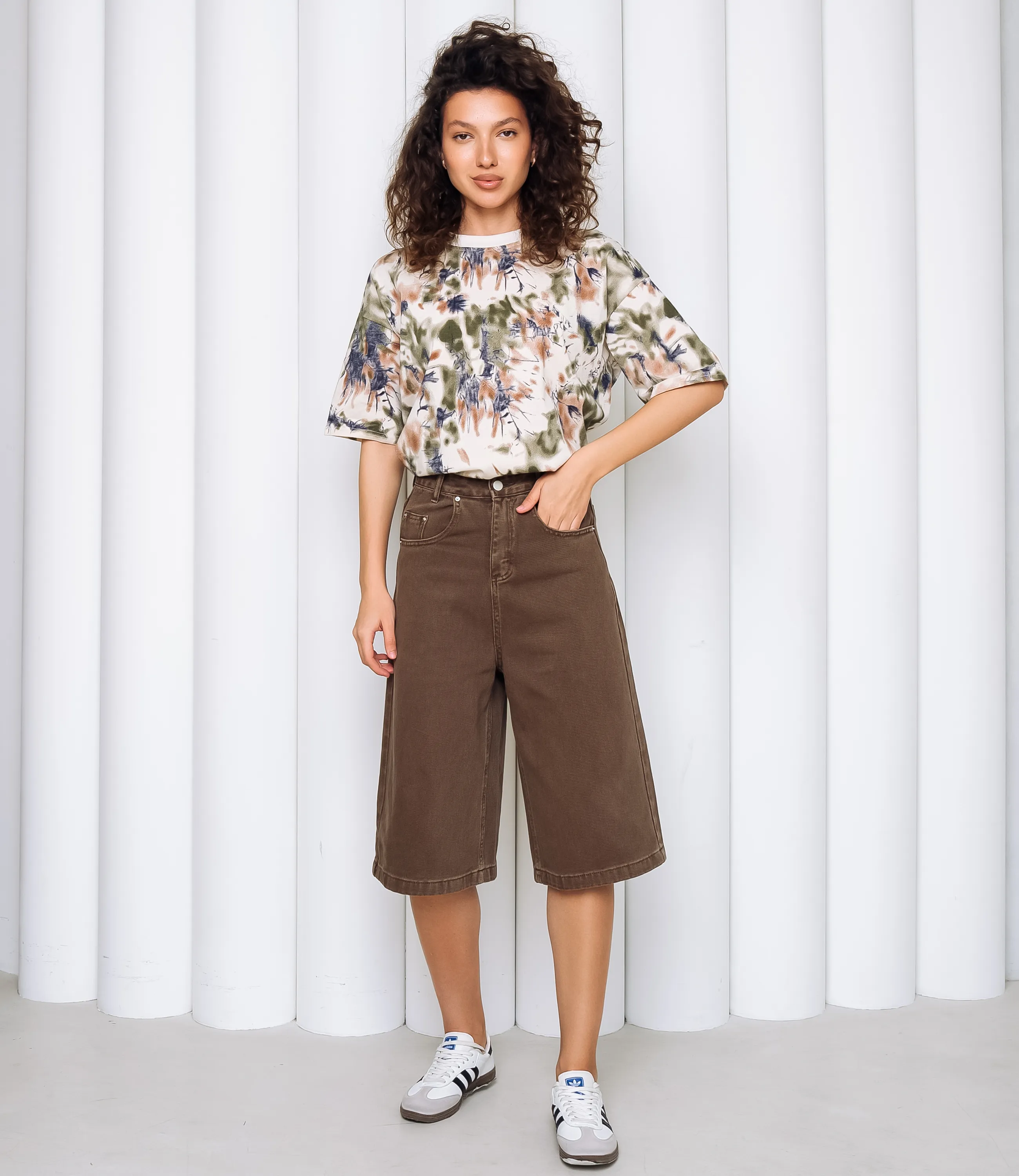 Джинсовые шорты #КТ3256, коричневый - фото 1