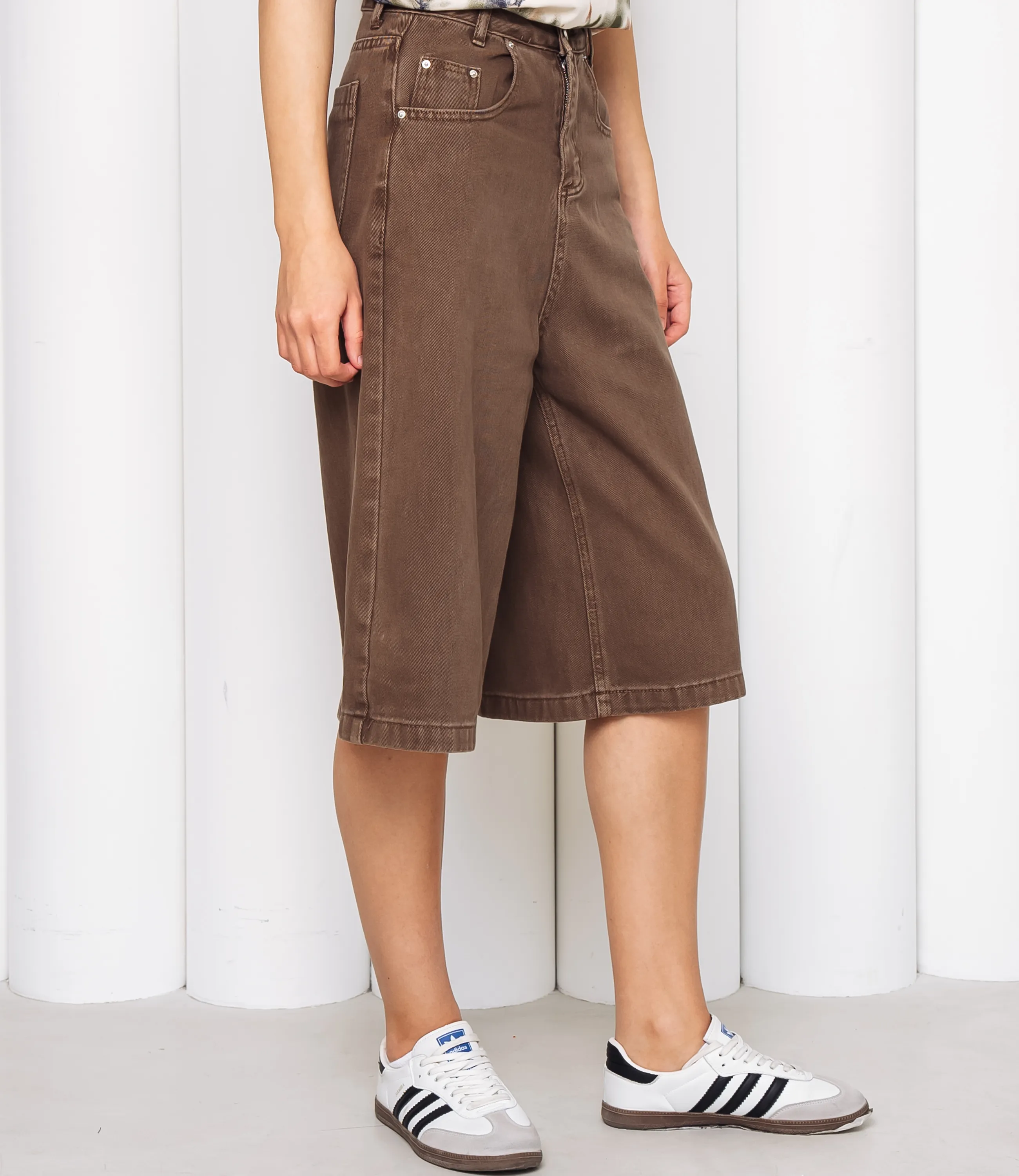 Джинсовые шорты #КТ3256, коричневый - фото 3