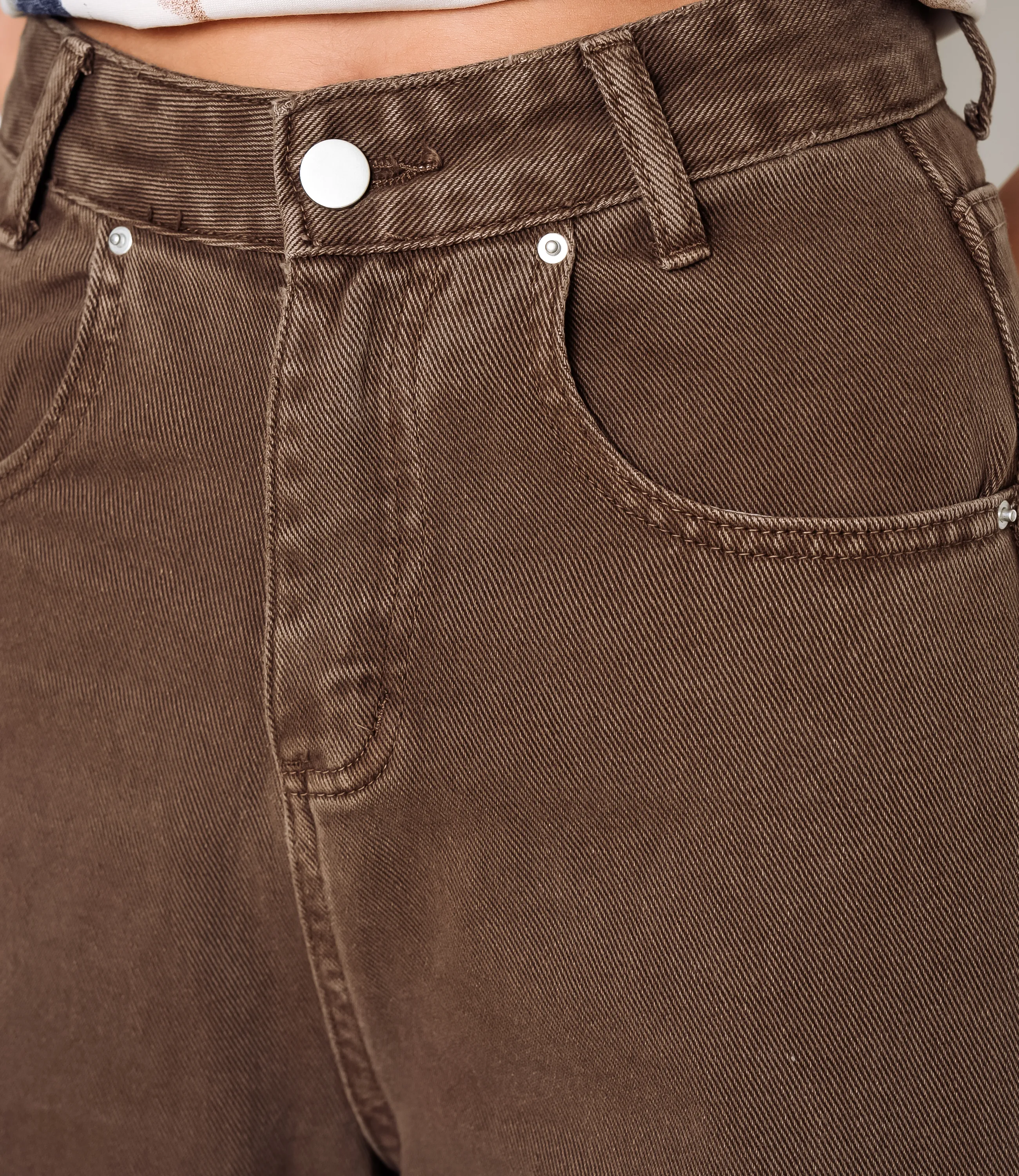 Джинсовые шорты #КТ3256, коричневый - фото 5