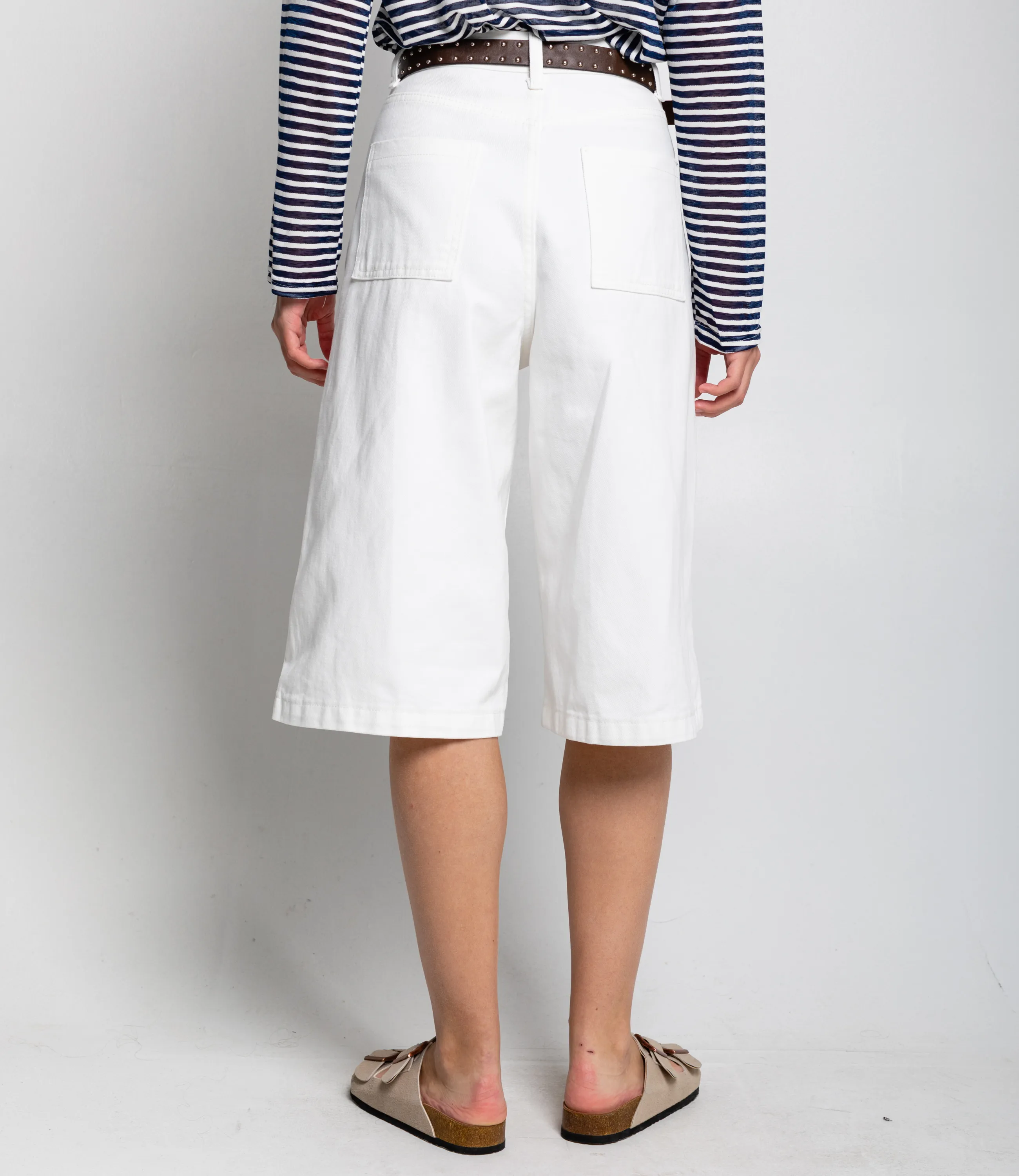 Джинсовые шорты #КТ5035, белый - фото 4