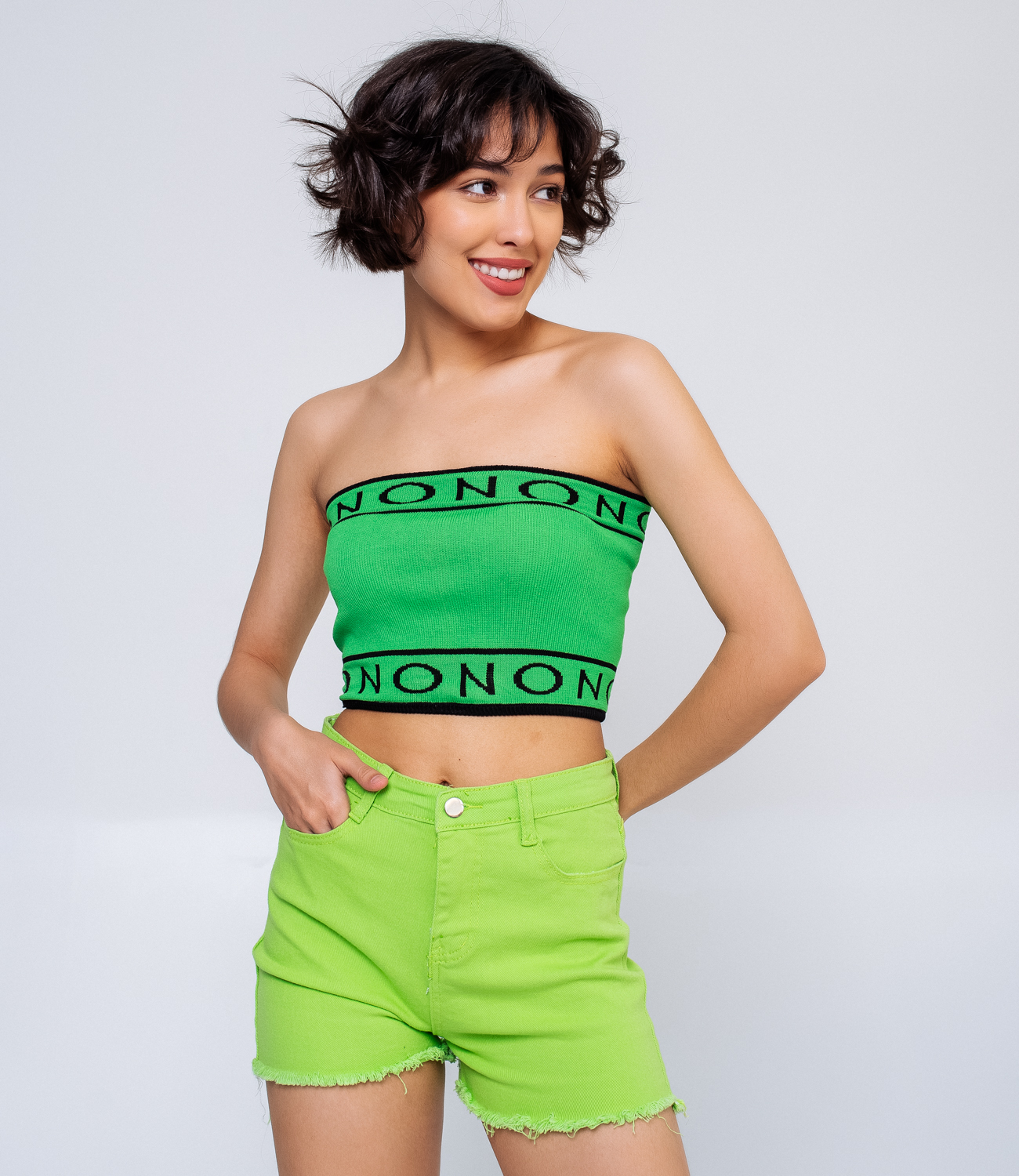 Джинсовые шорты #МСК2022, зеленый - фото 2