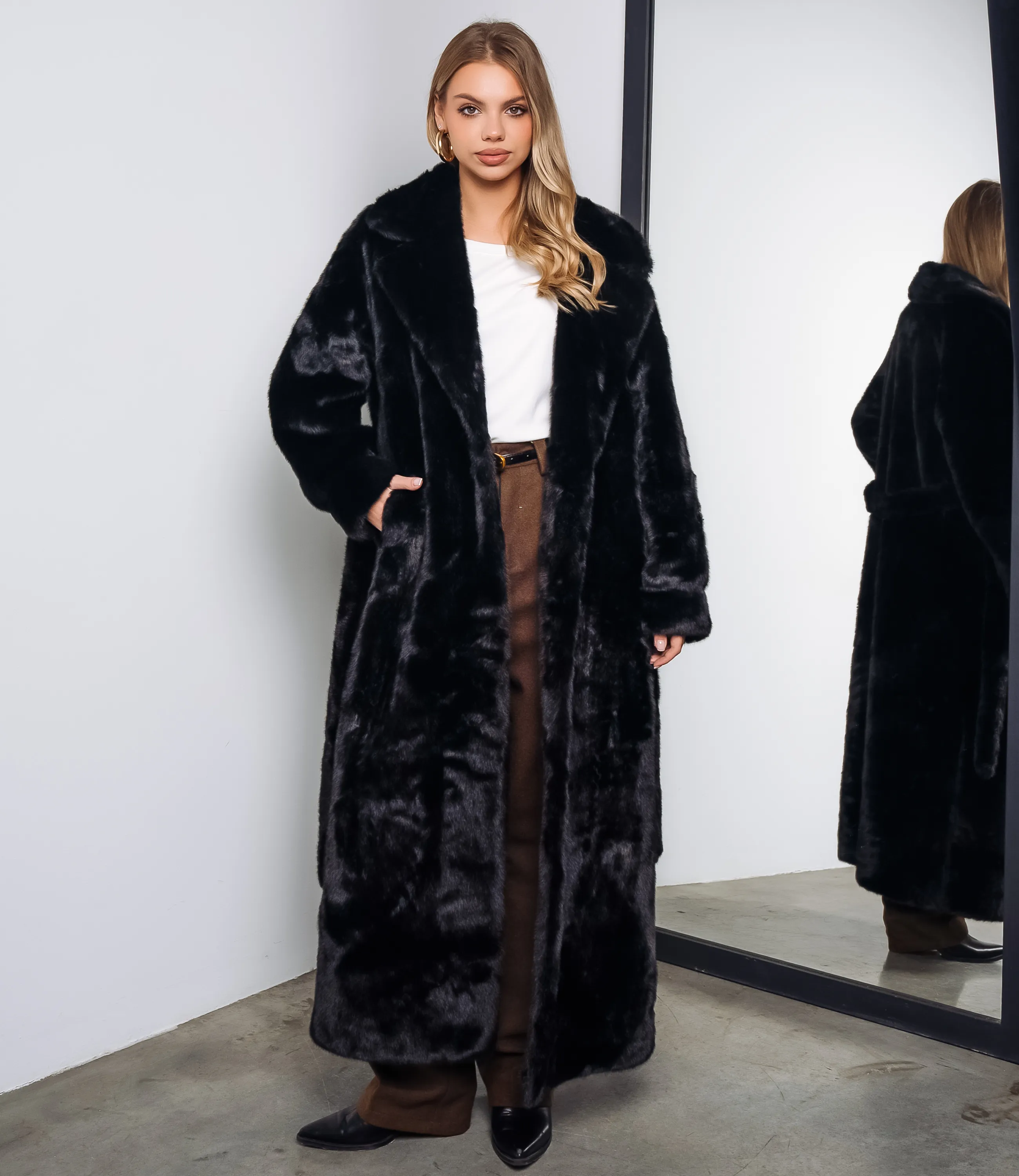 Шуба #КТ5099, чёрный - фото 1