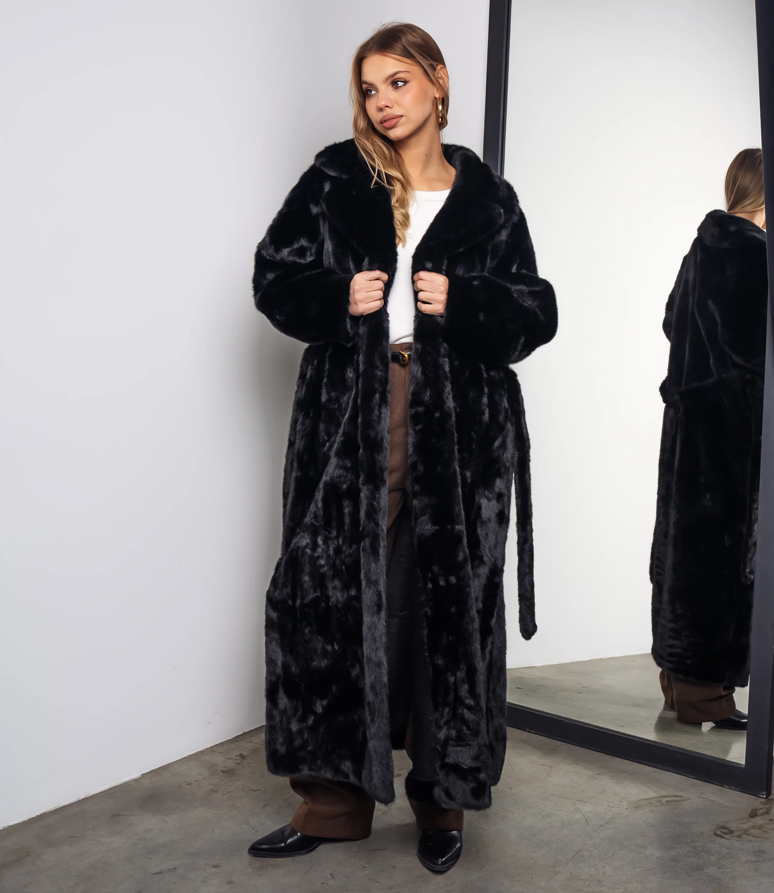 Шуба #КТ5099, чёрный - фото 4