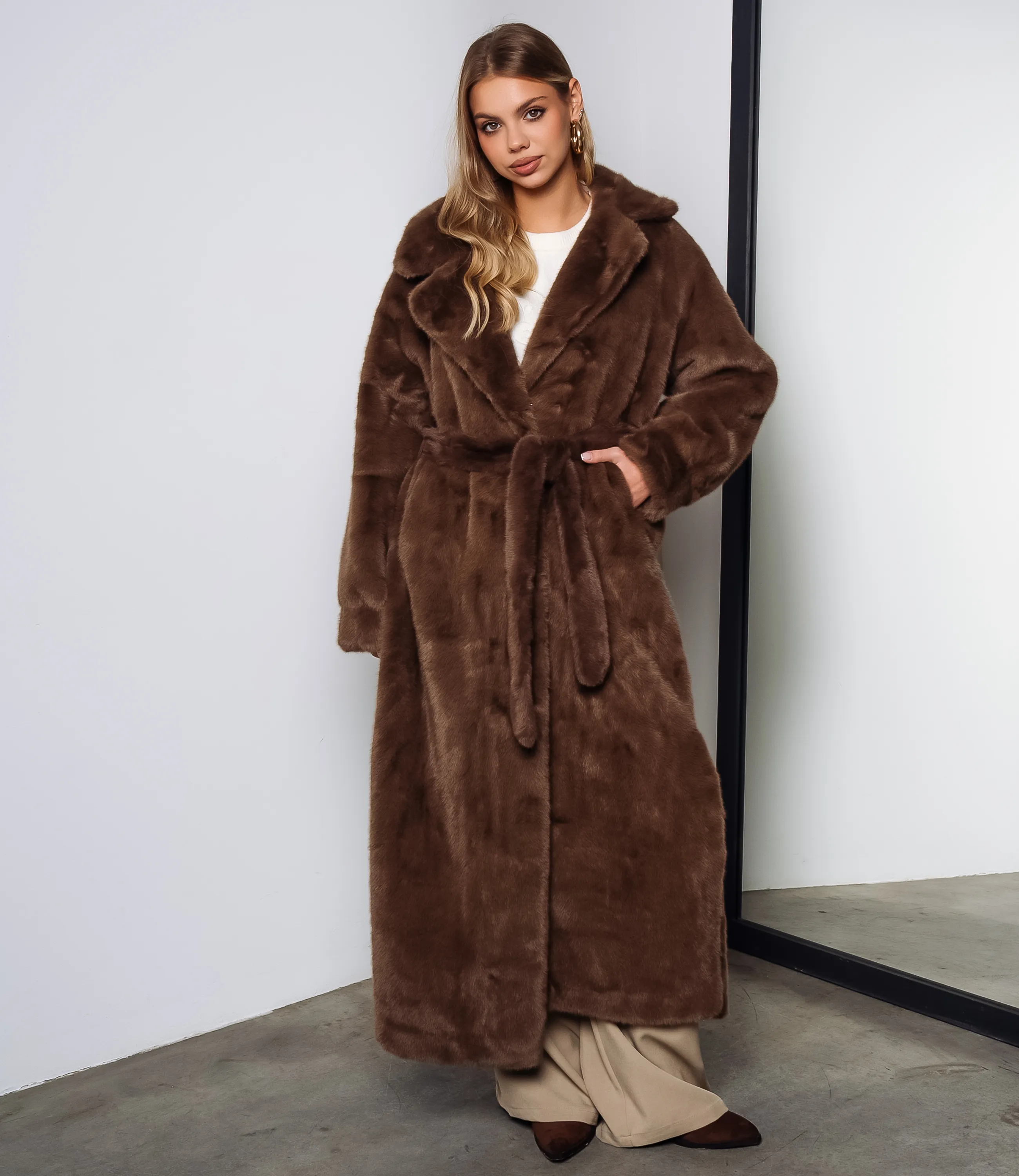 Шуба #КТ5099, коричневый - фото 1
