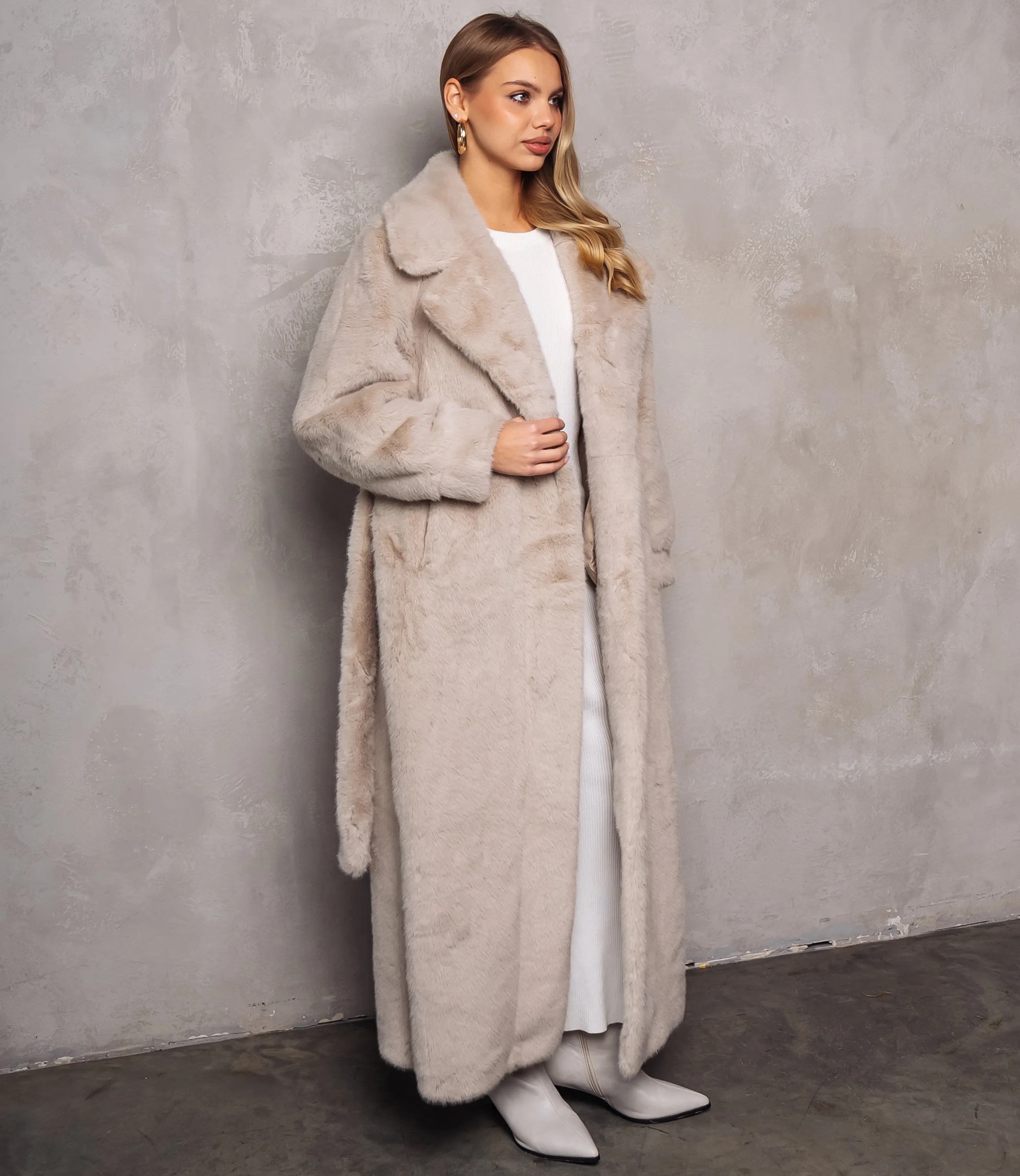 Шуба #КТ5099, бежевый - фото 2