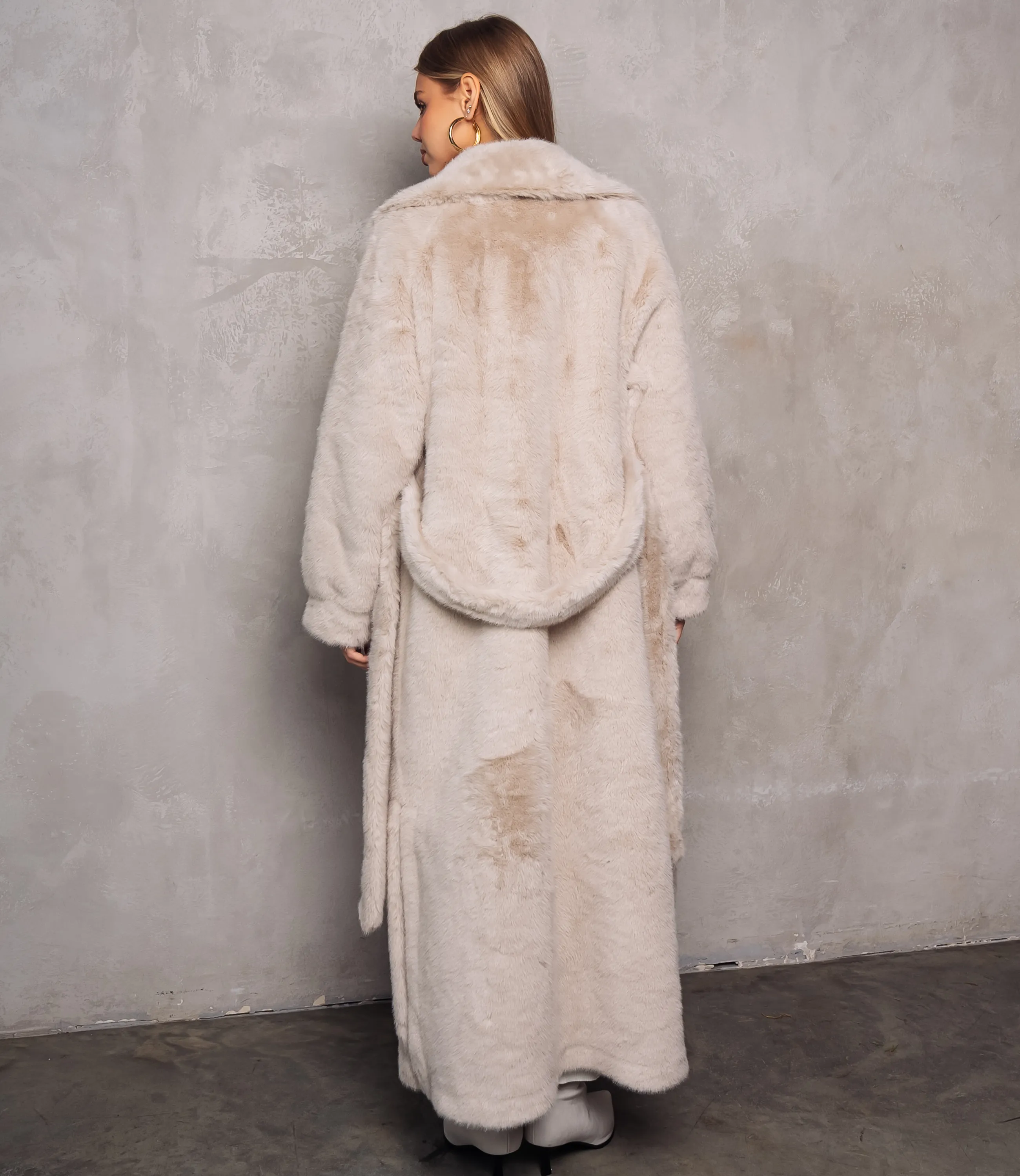 Шуба #КТ5099, бежевый - фото 3