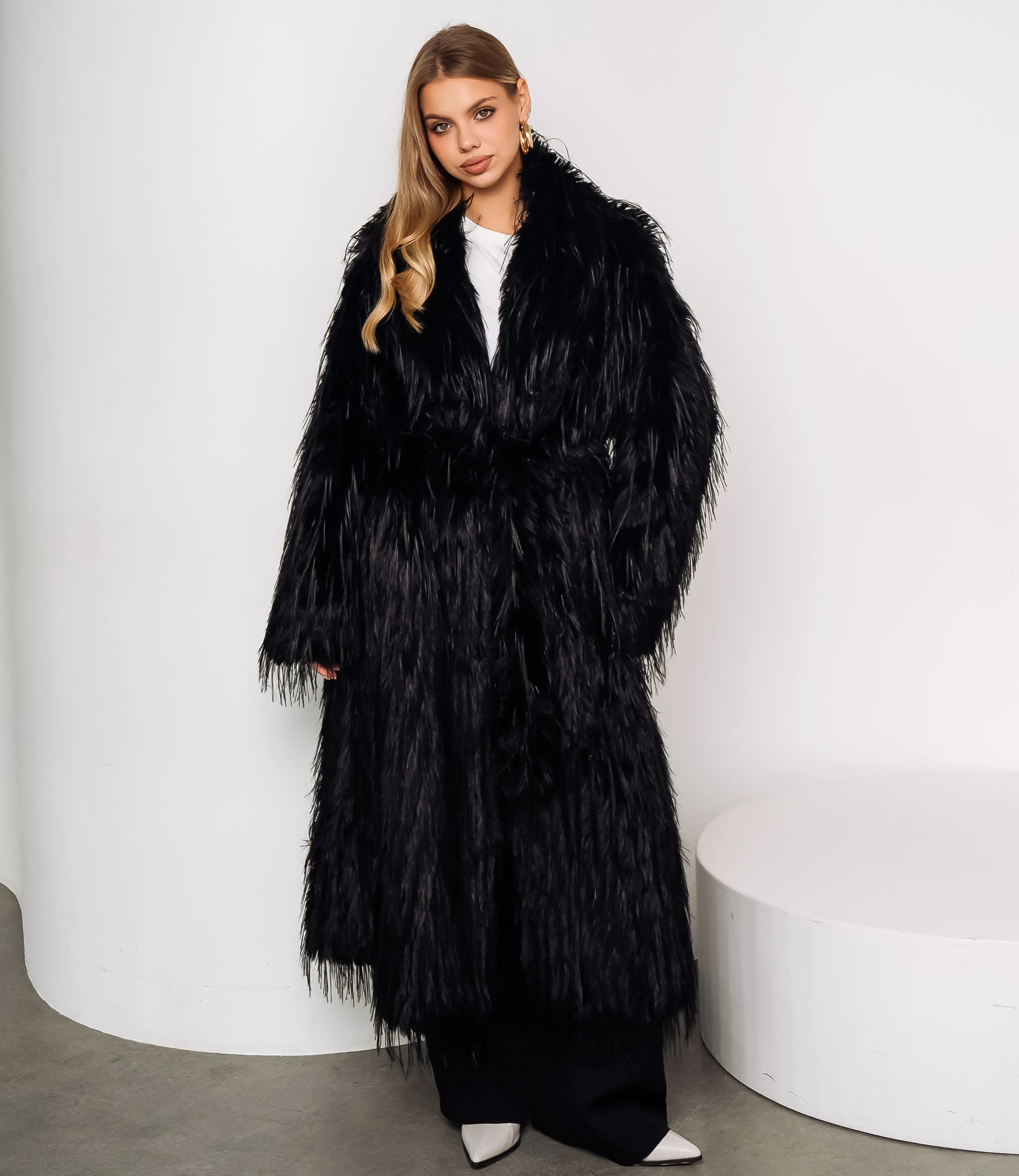 Шуба #КТ1019 (6), чёрный - фото 1