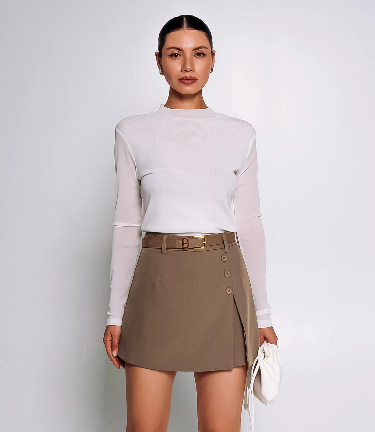 Юбка-шорты #КТ2515 (1), тёмно-бежевый - фото 1