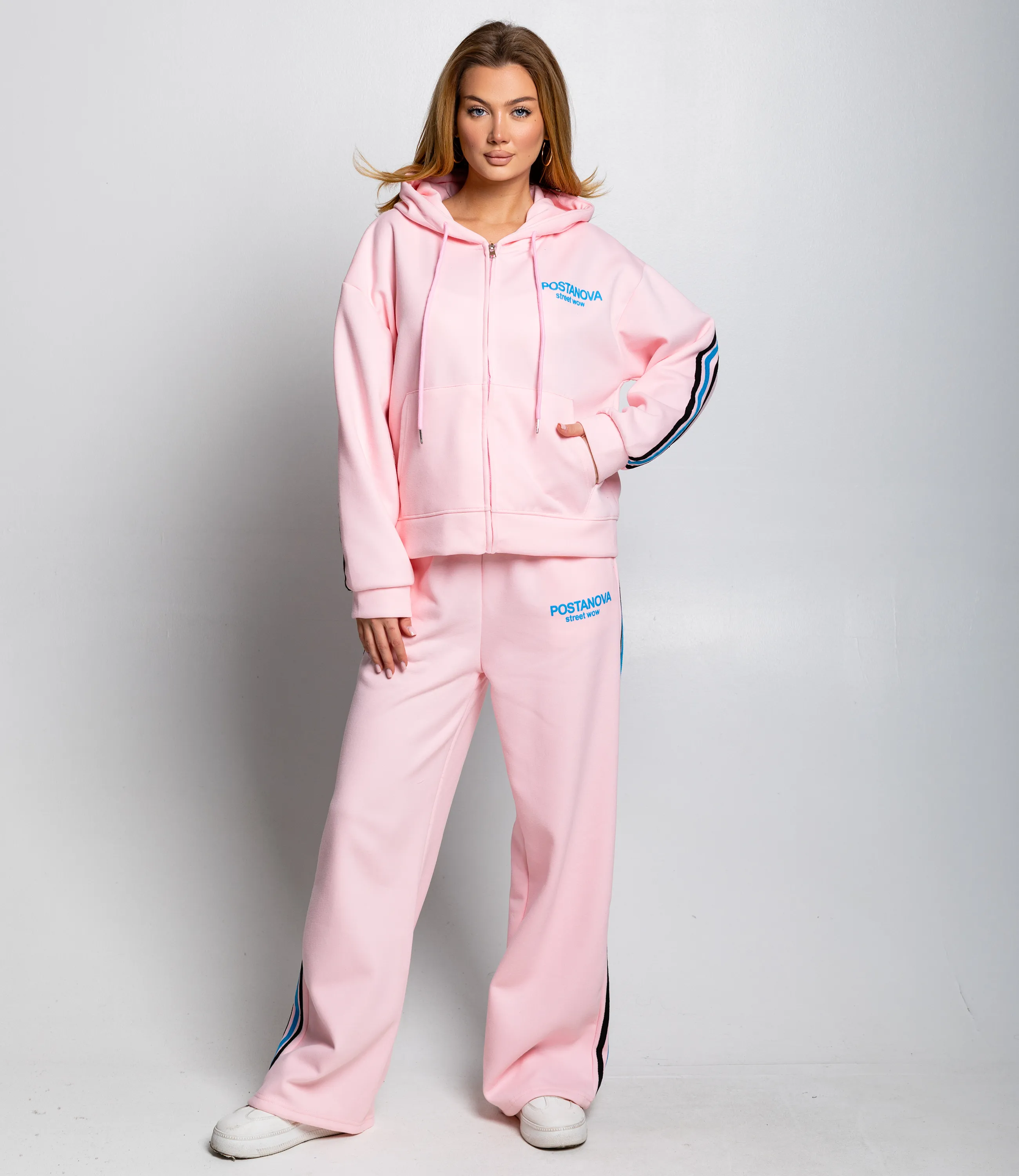 Спортивный костюм #КТ33100, светло-розовый - фото 1