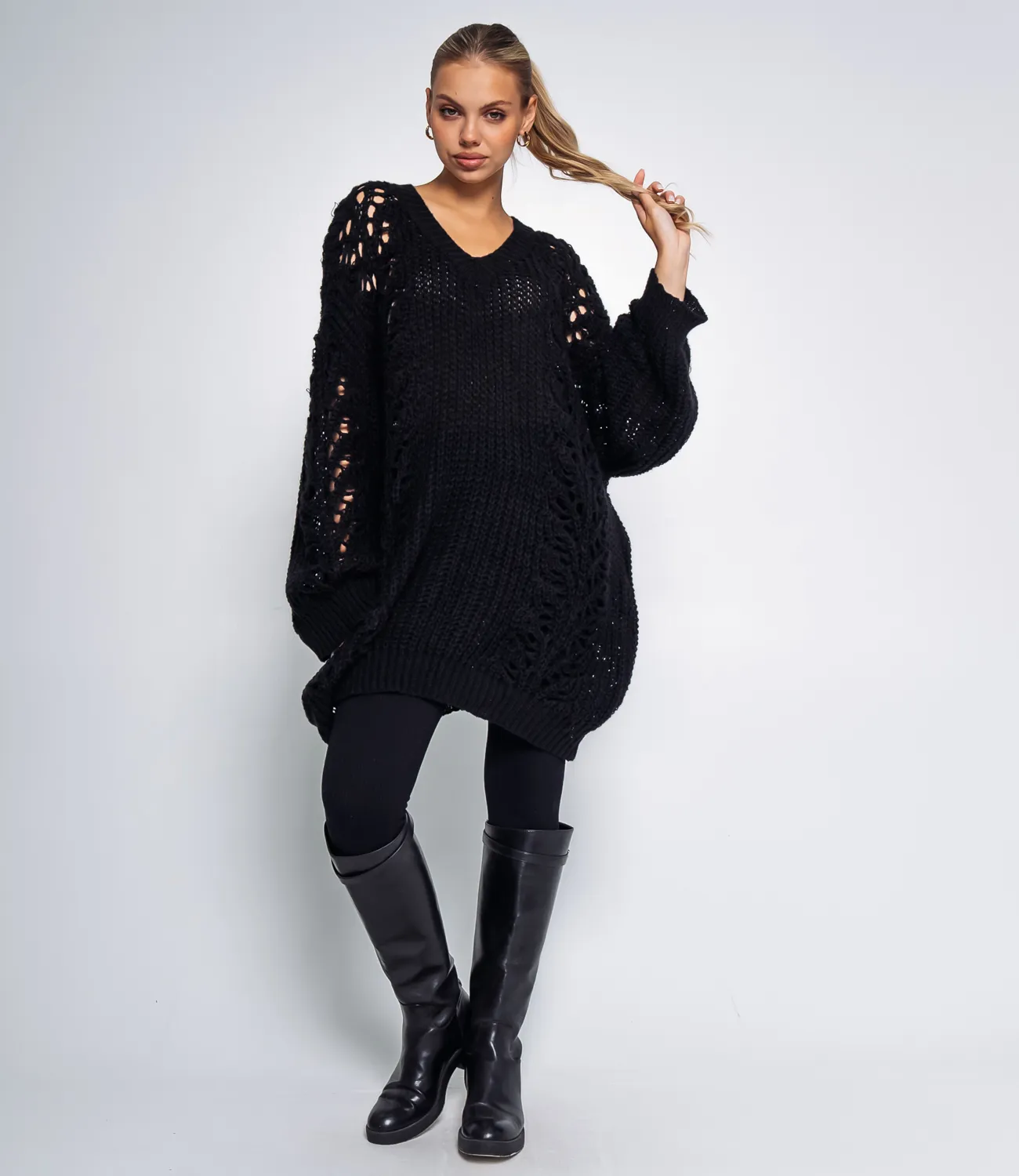 Пуловер #КТ8101 (6), чёрный - фото 2