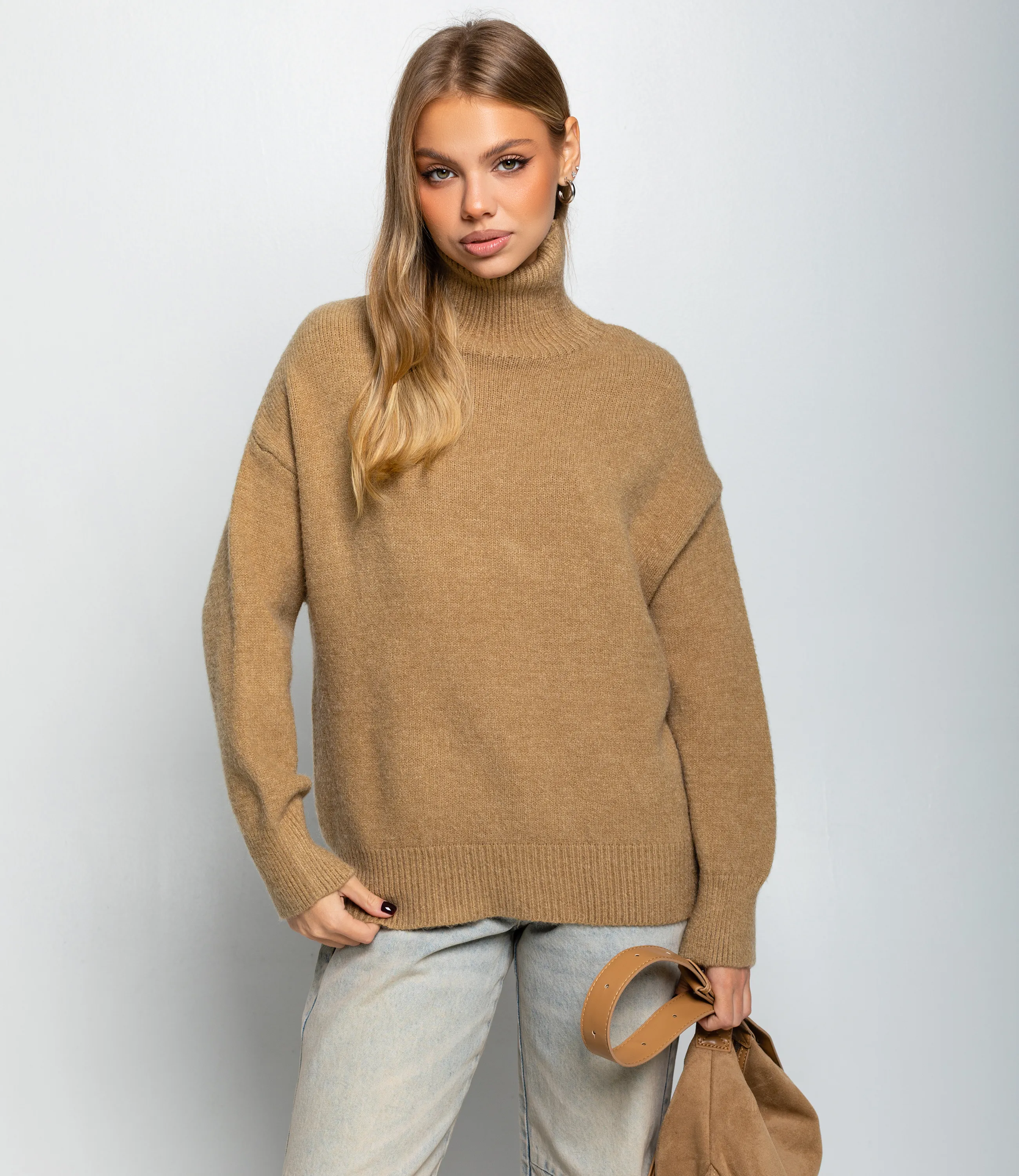 Свитер #КТ2587 (1), светлый хаки - фото 1