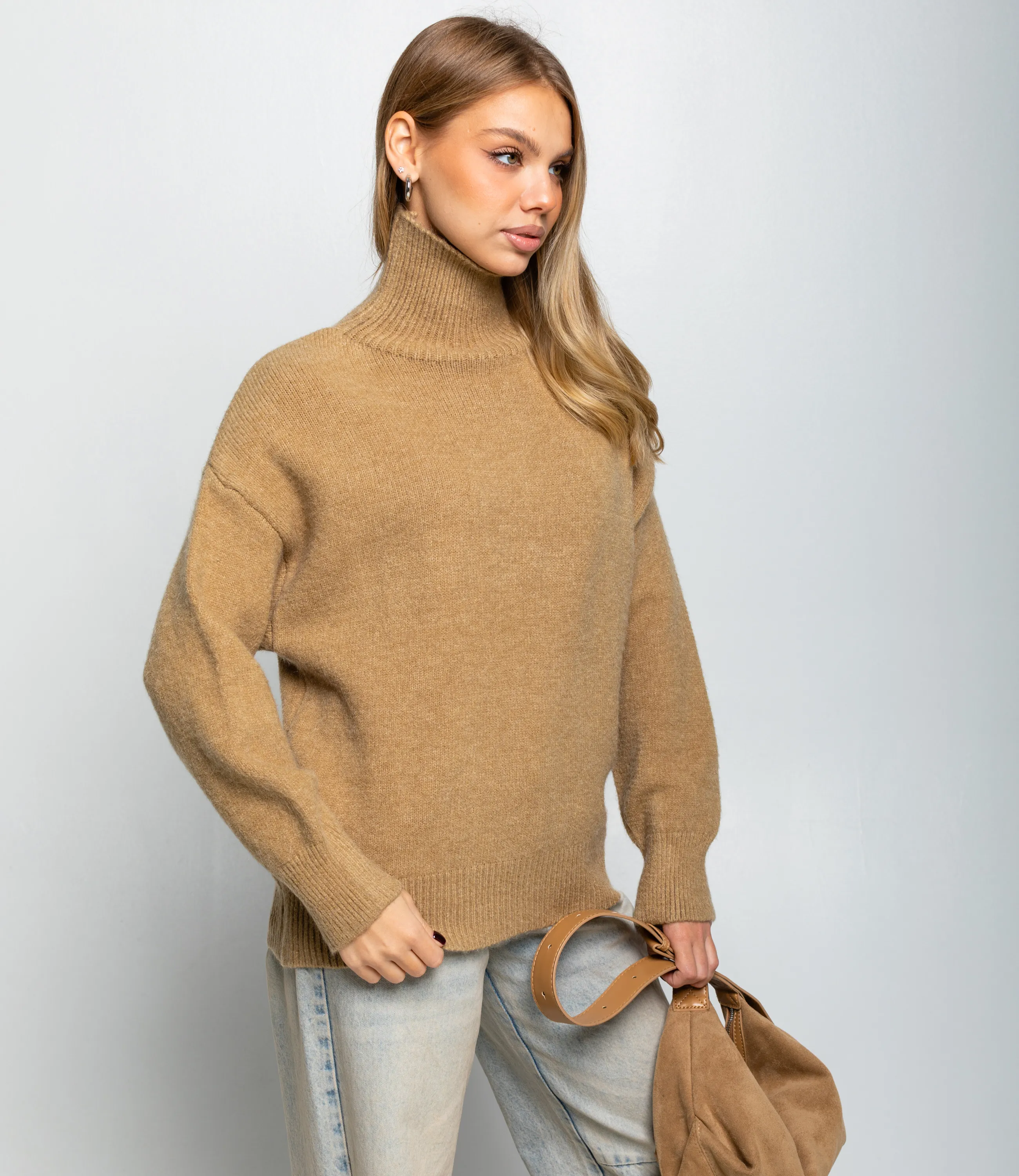 Свитер #КТ2587 (1), светлый хаки - фото 2