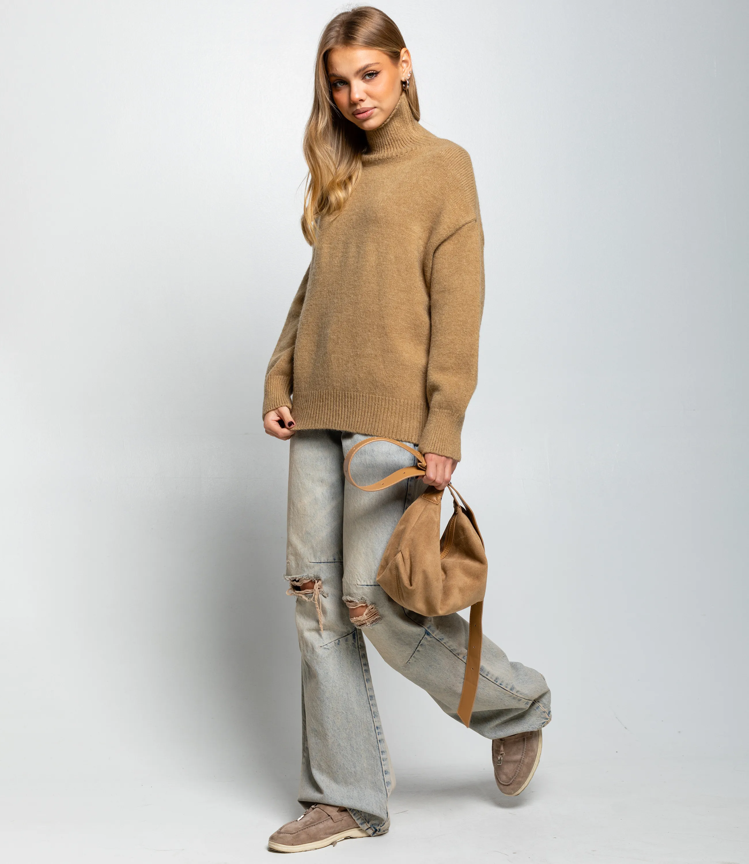 Свитер #КТ2587 (1), светлый хаки - фото 4