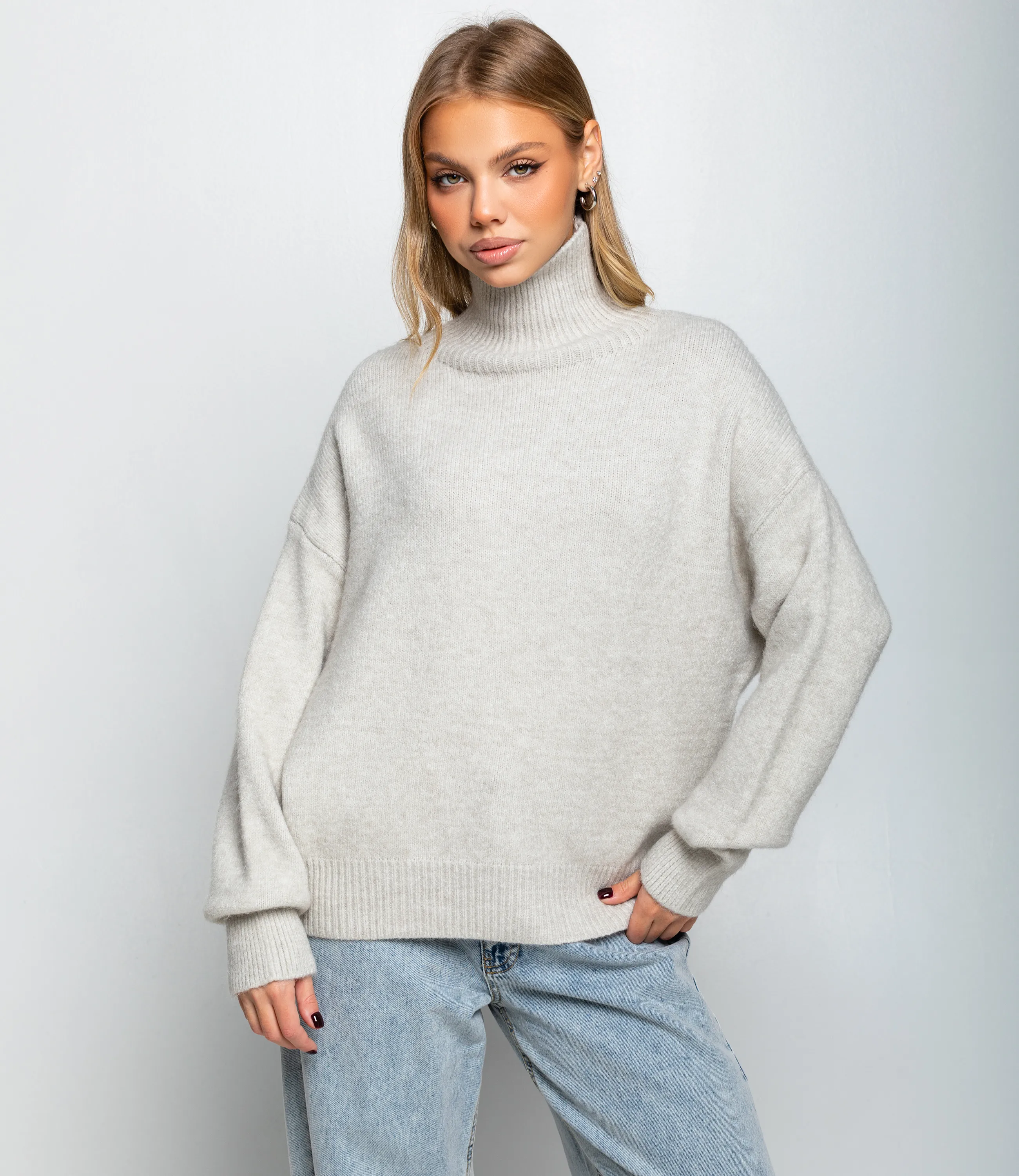 Свитер #КТ2587 (1), светло-серый - фото 1