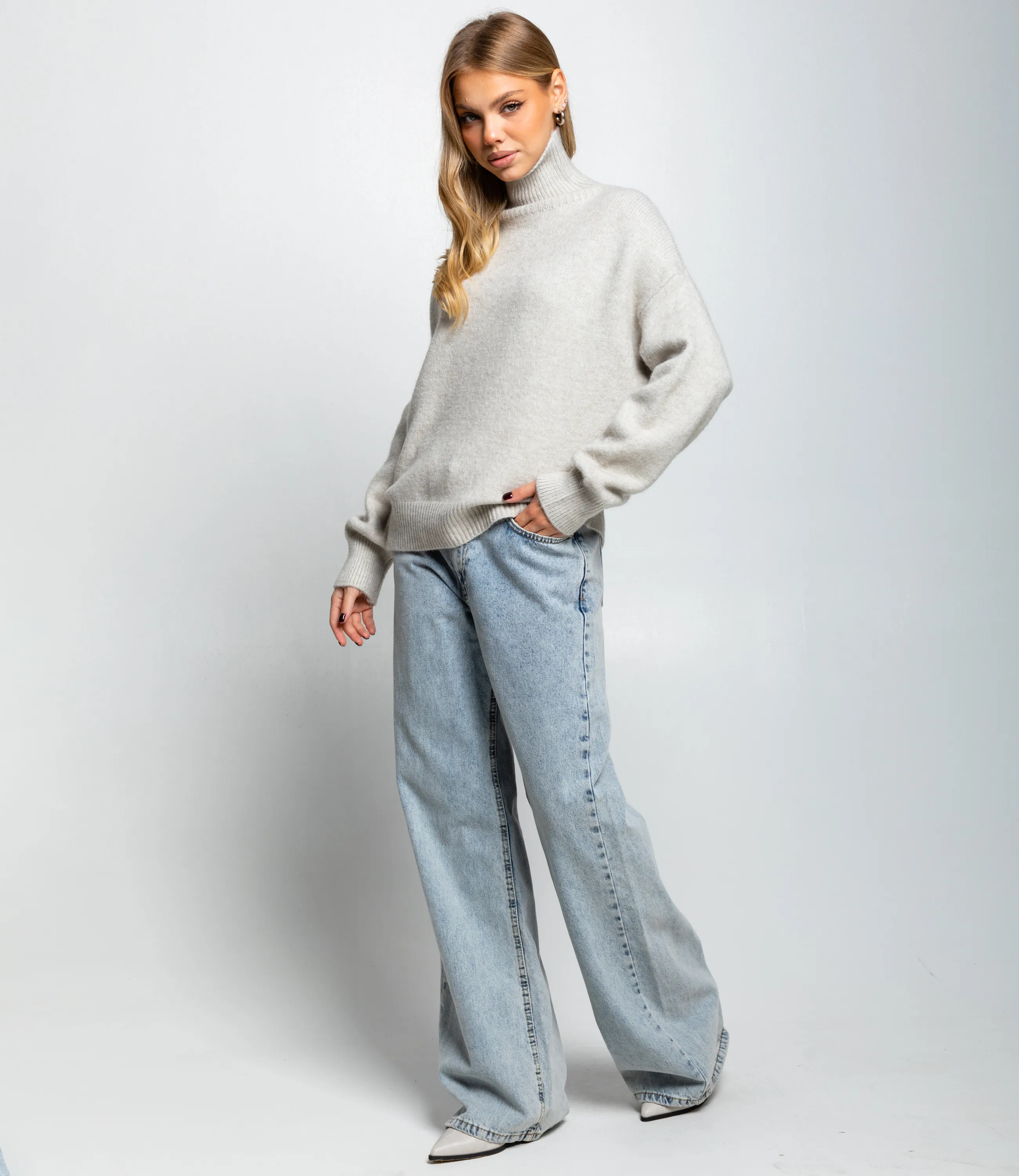 Свитер #КТ2587 (1), светло-серый - фото 4