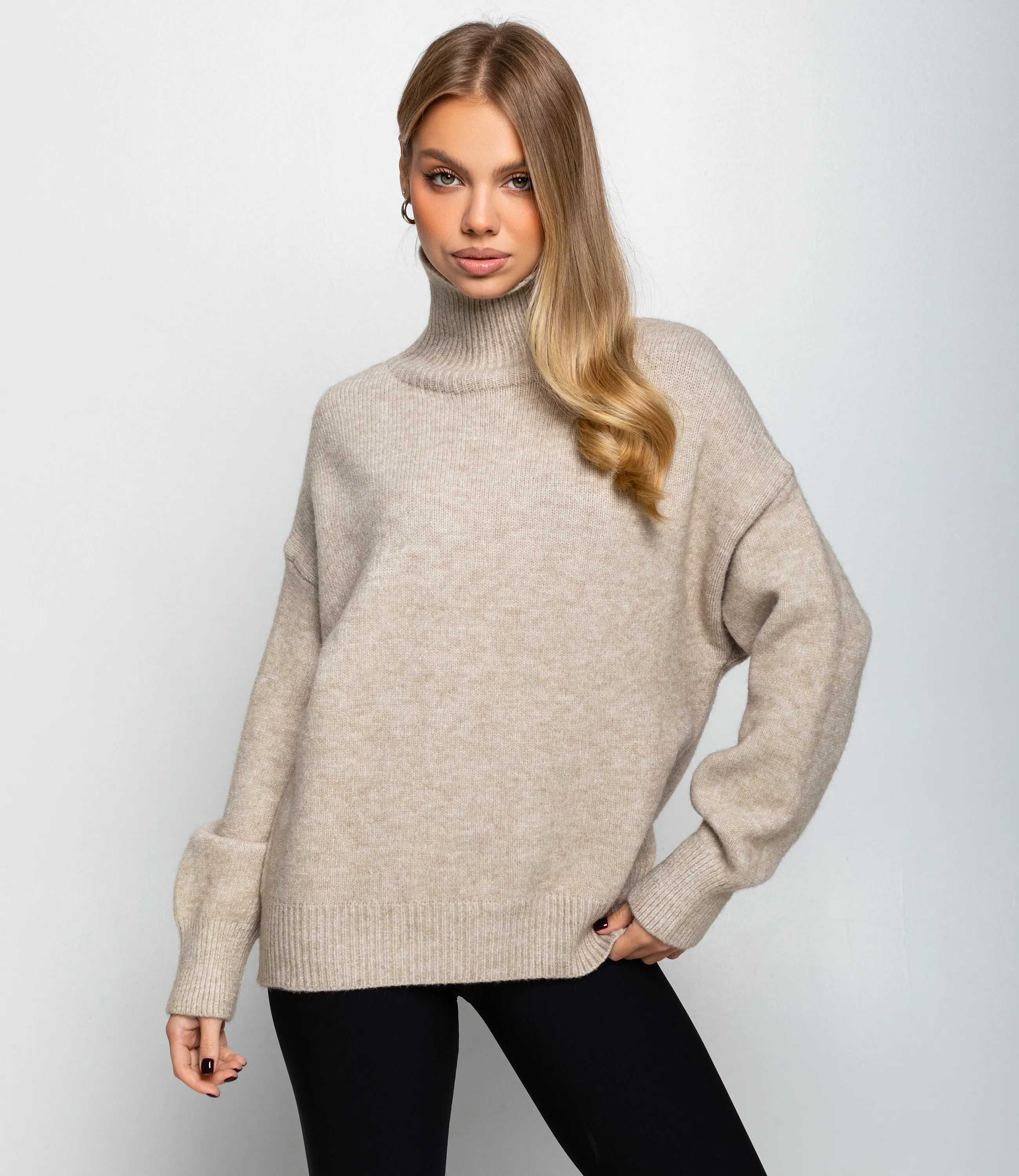 Свитер #КТ2587 (1), светло-бежевый - фото 1