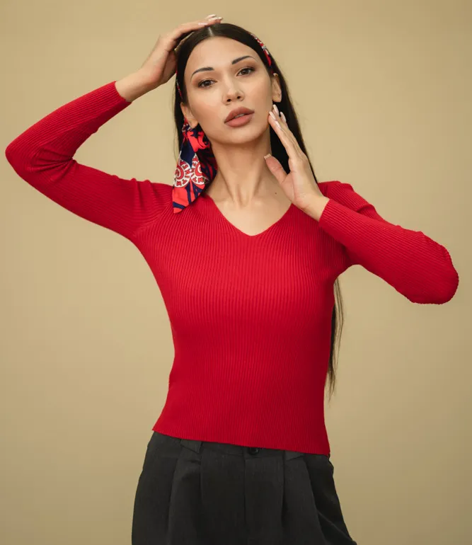 Кофта #711*, красный - фото 1