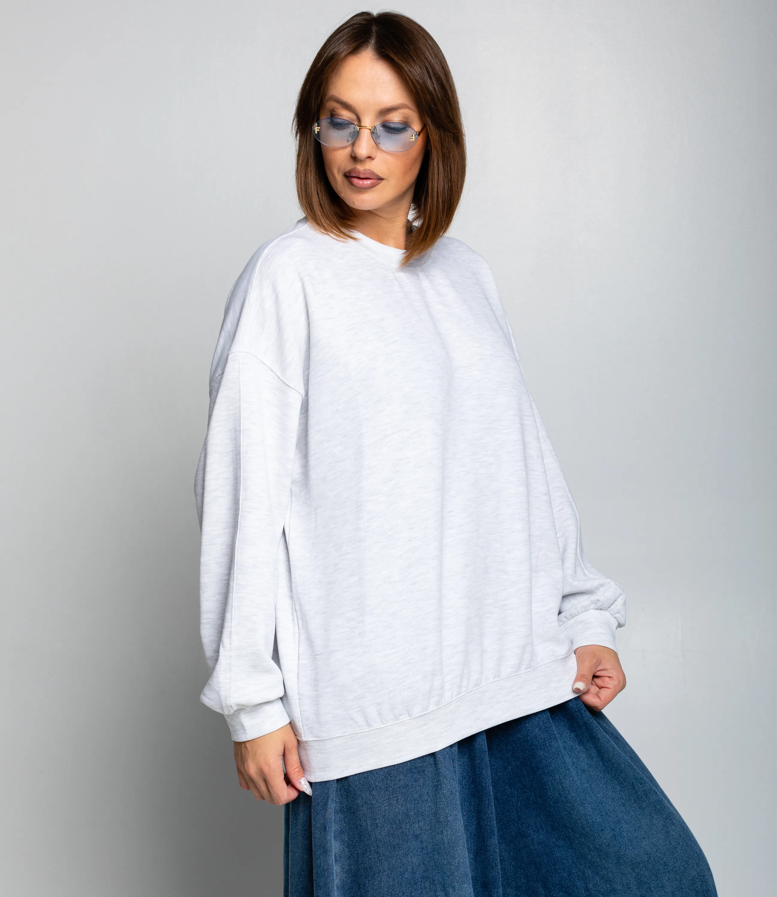 Свитшот #КТ329 (3), светло-серый меланж - фото 2