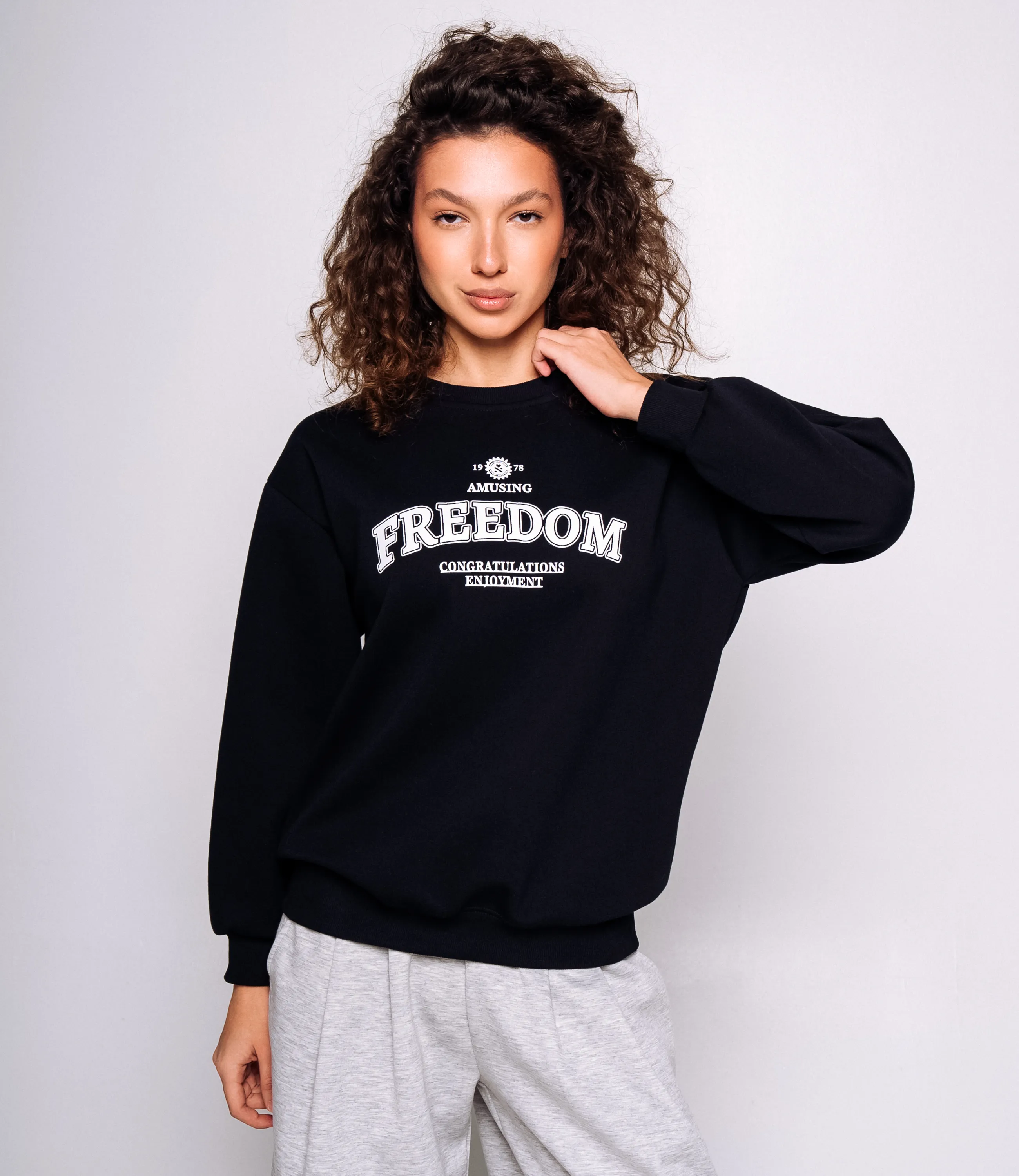 Свитшот #КТ9209 (1), чёрный - фото 1