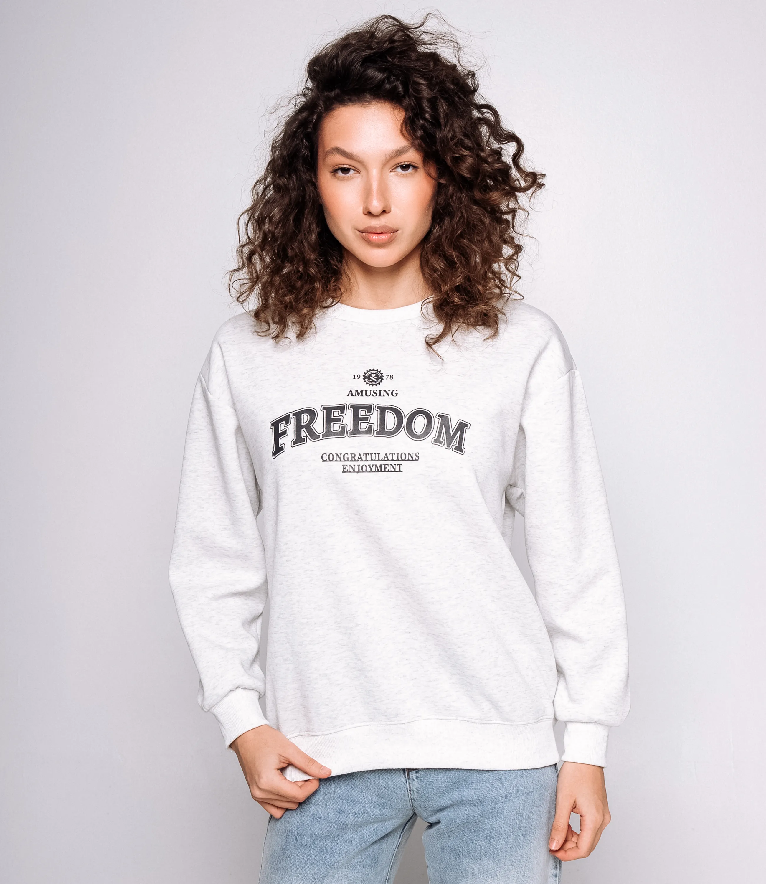 Свитшот #КТ9209 (1), светло-серый меланж - фото 1