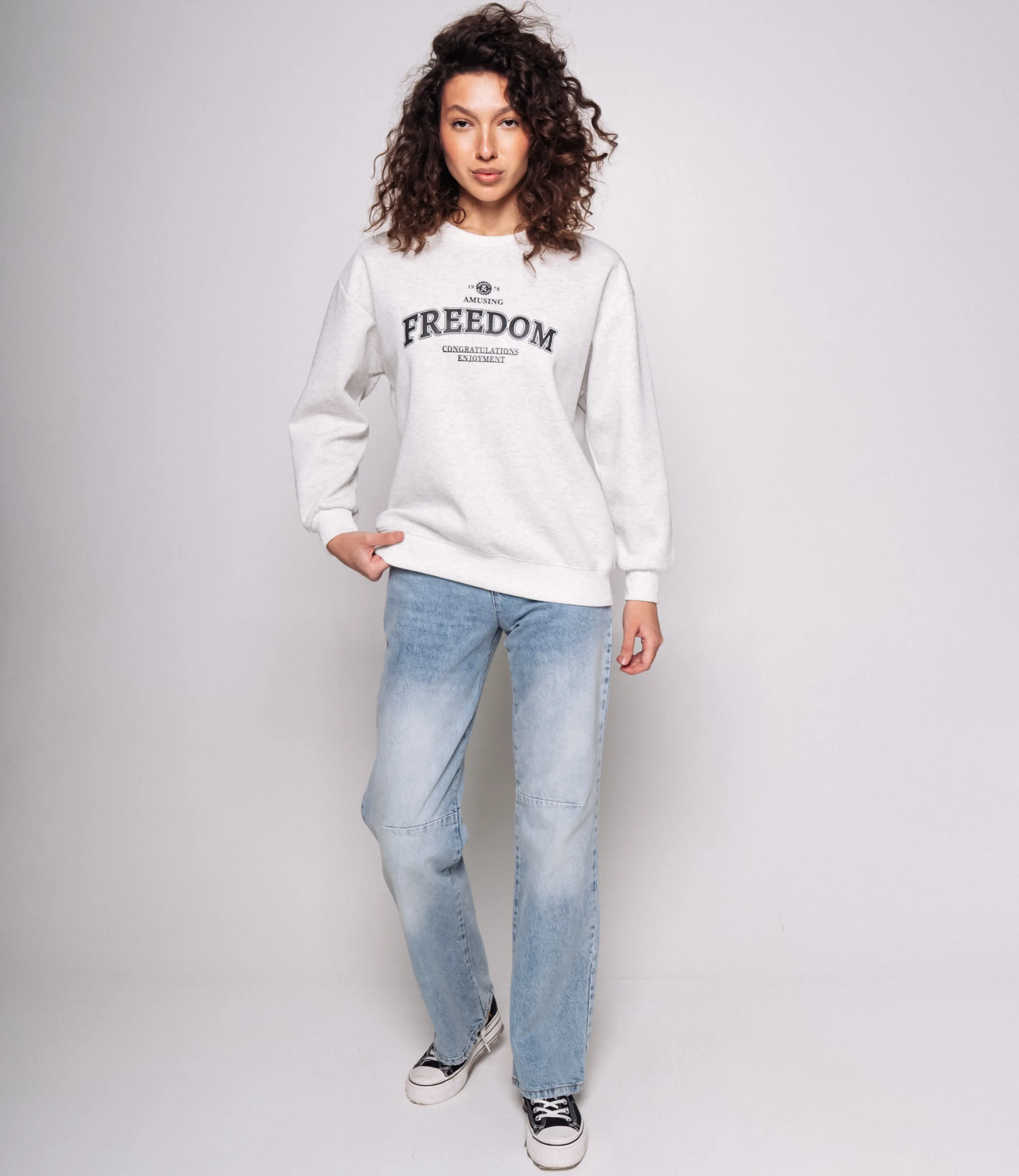 Свитшот #КТ9209 (1), светло-серый меланж - фото 3