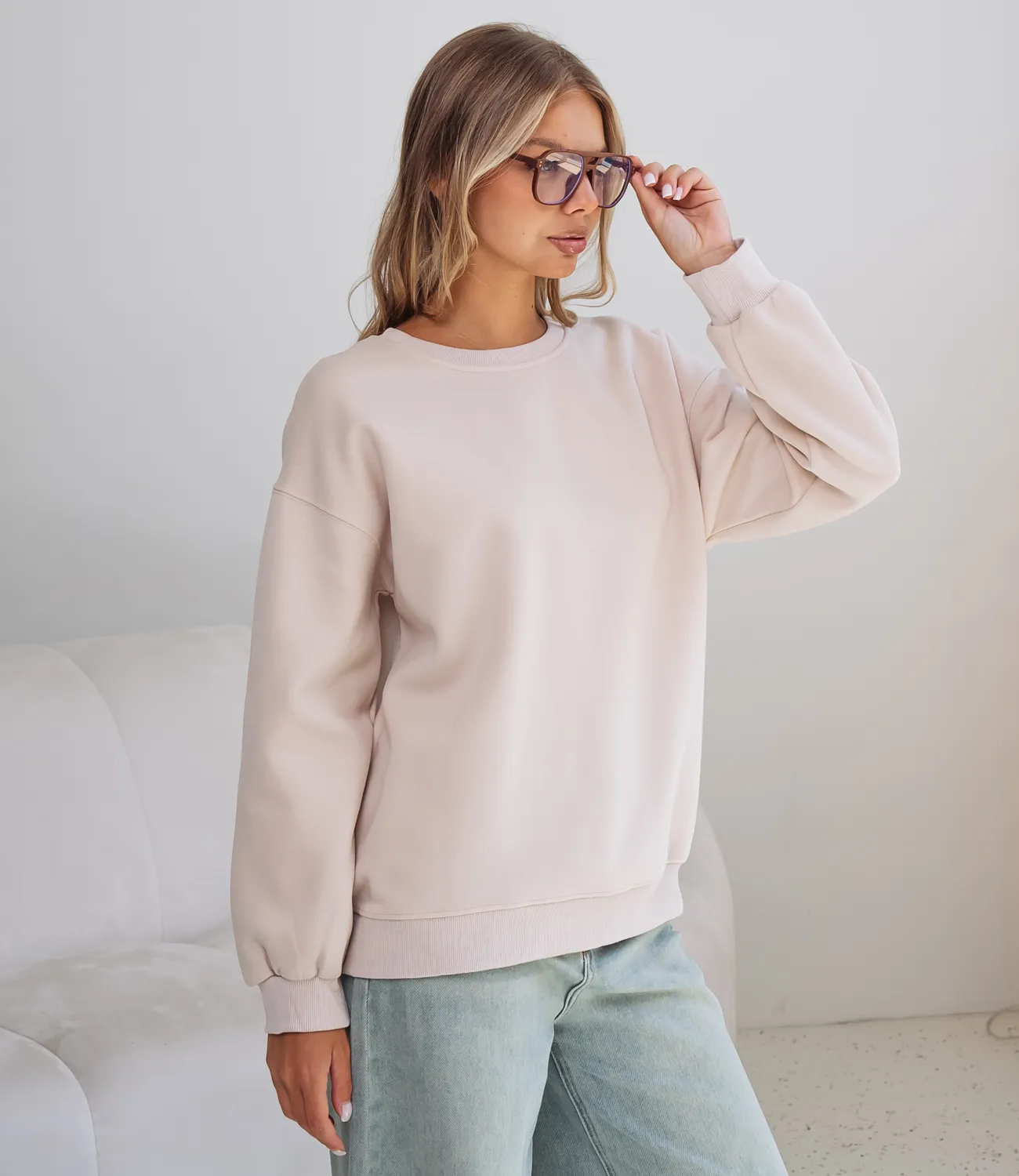 Свитшот #КТF003, бежевый - фото 2