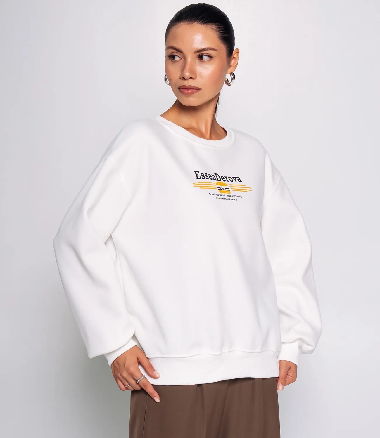 Свитшот #КТ8503 (1), белый - фото 2