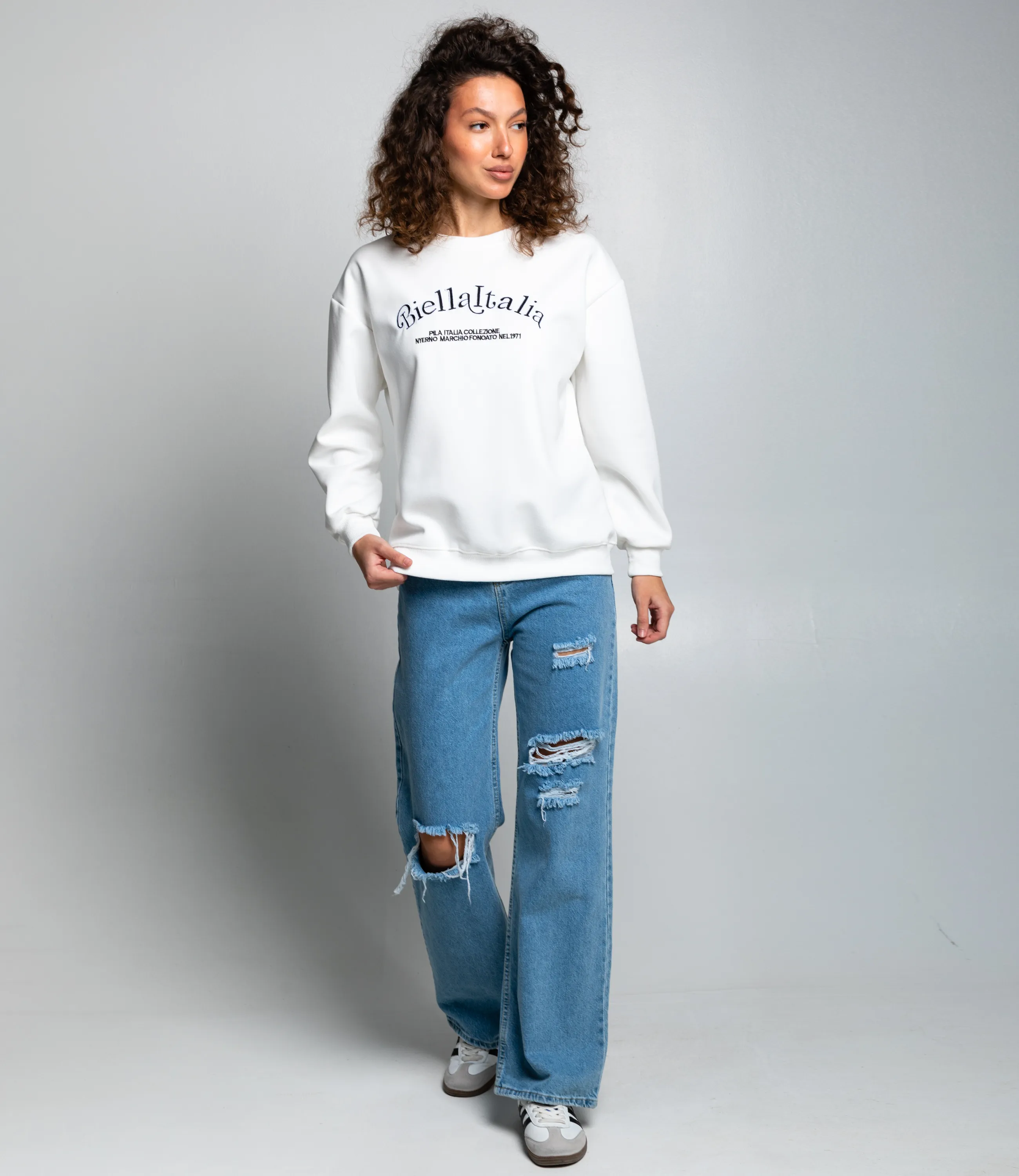 Свитшот #КТ1709, белый  - фото 4