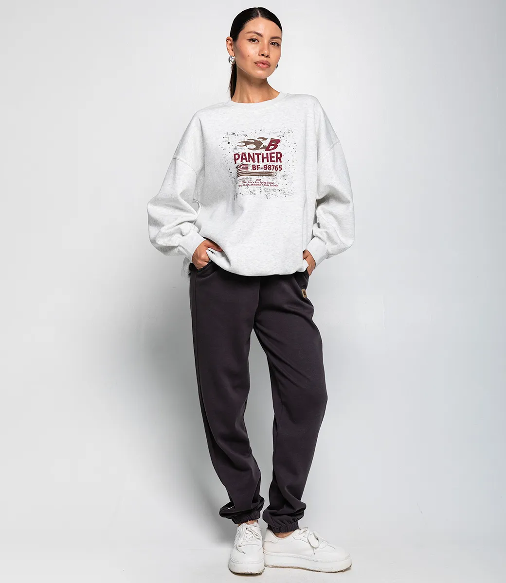 Свитшот #КТ8005 (4), светло-серый меланж - фото 4