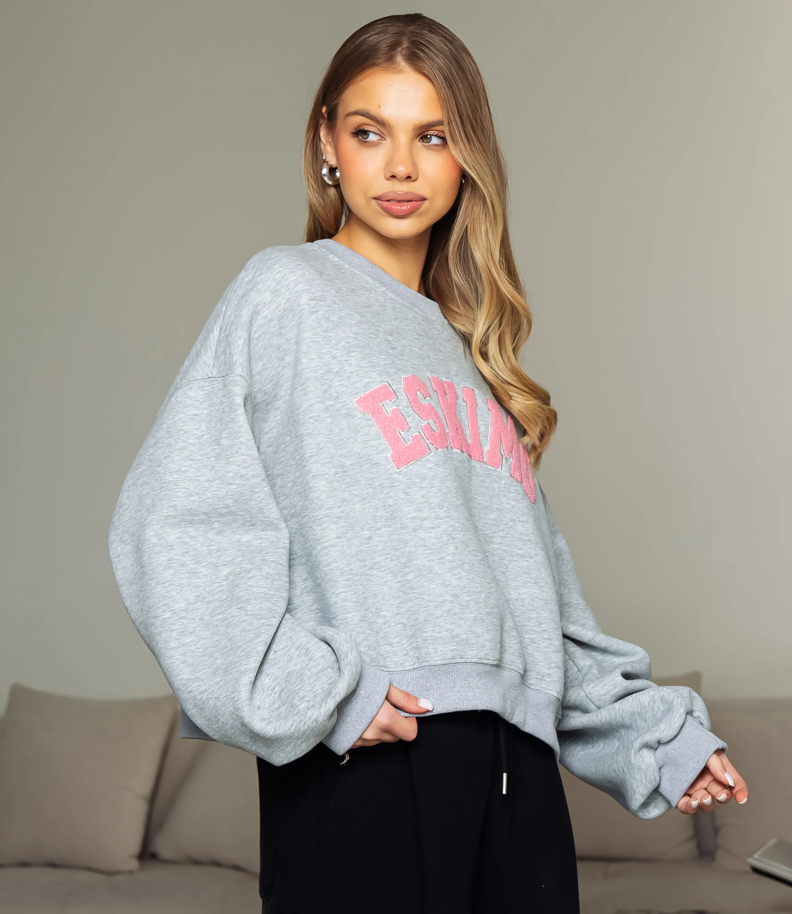 Свитшот #КТ2928, серый меланж  - фото 2