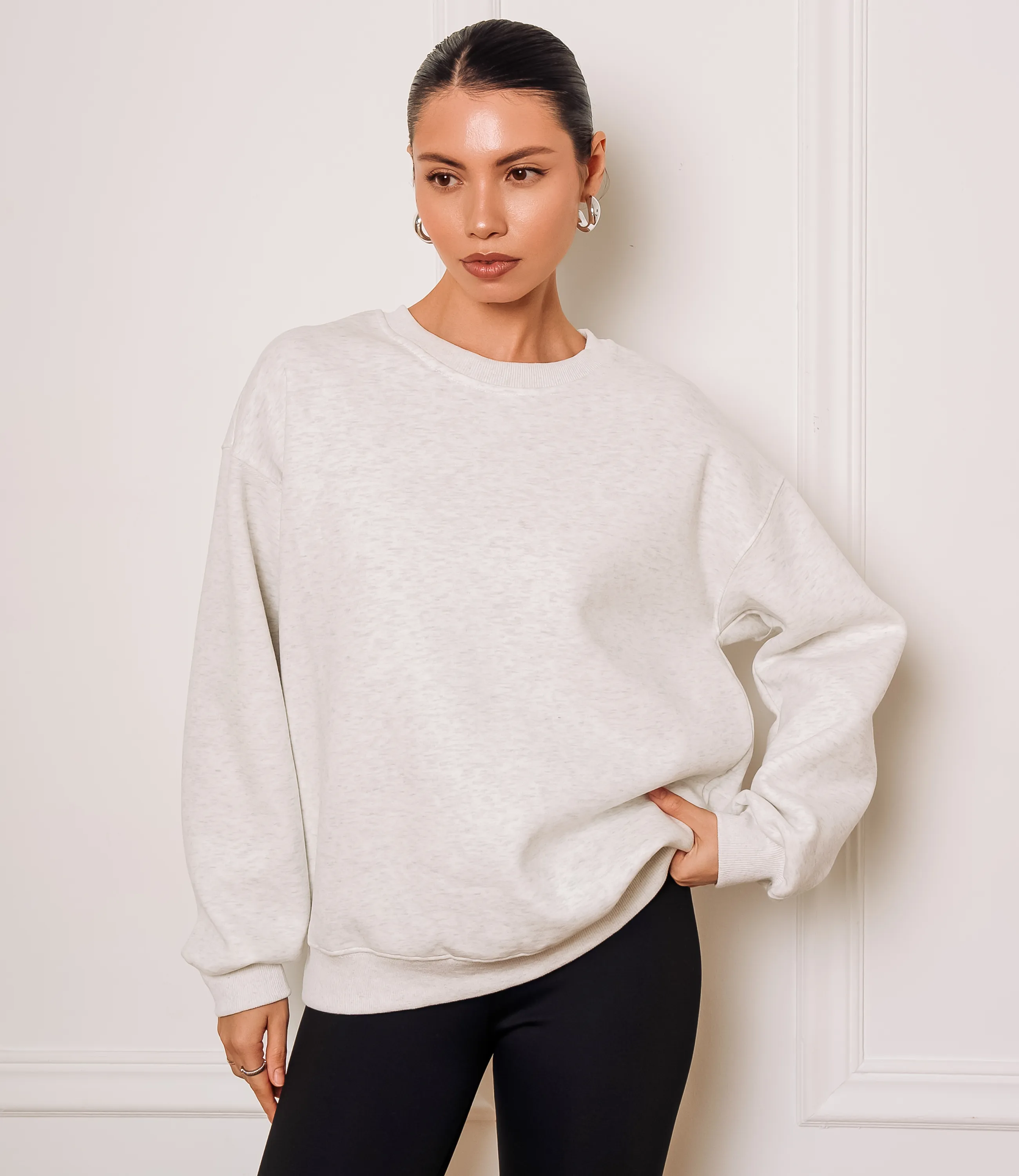 Свитшот #КТF003, светло-серый меланж - фото 1