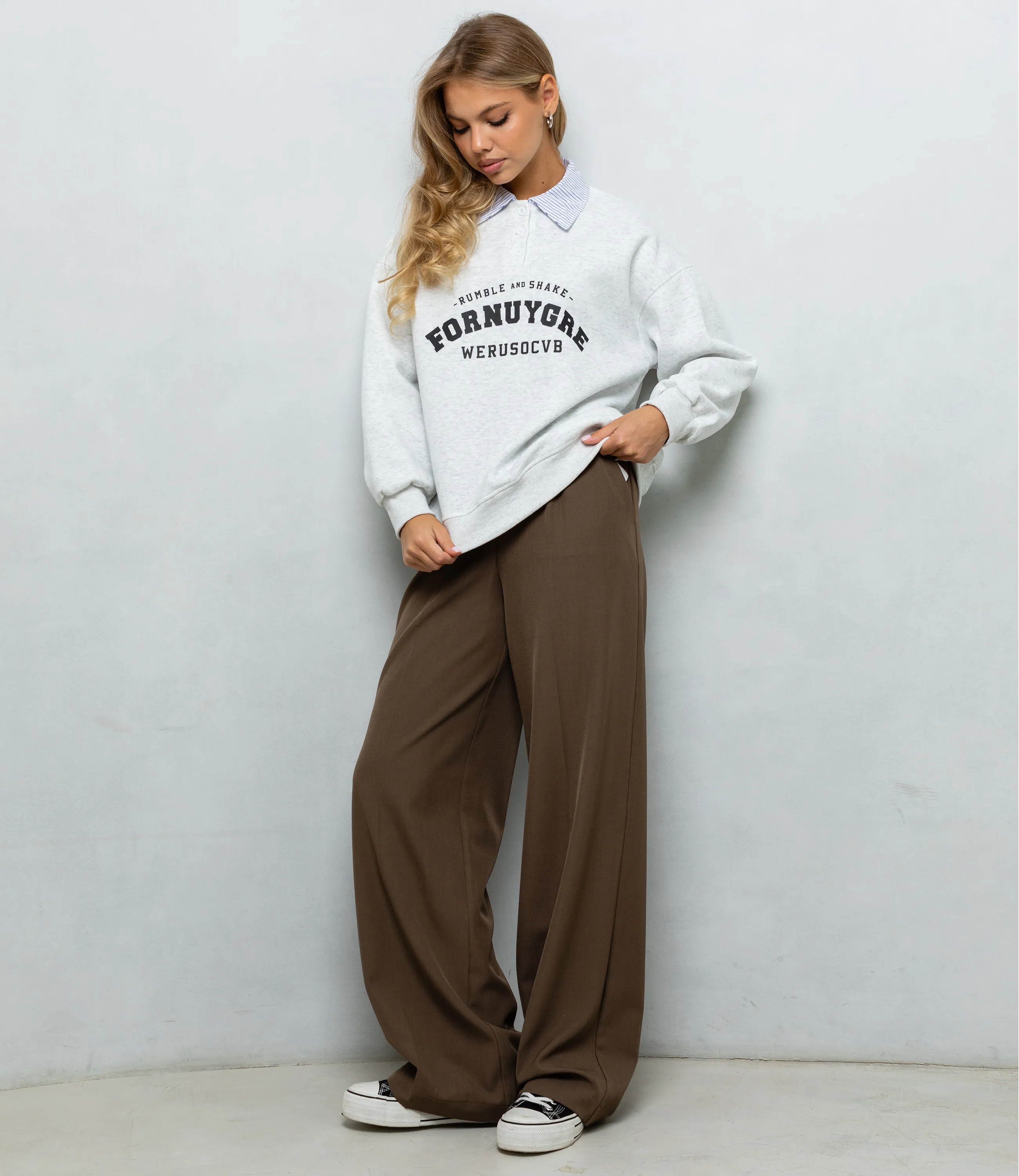 Свитшот #КТ3386, светло-серый меланж  - фото 4