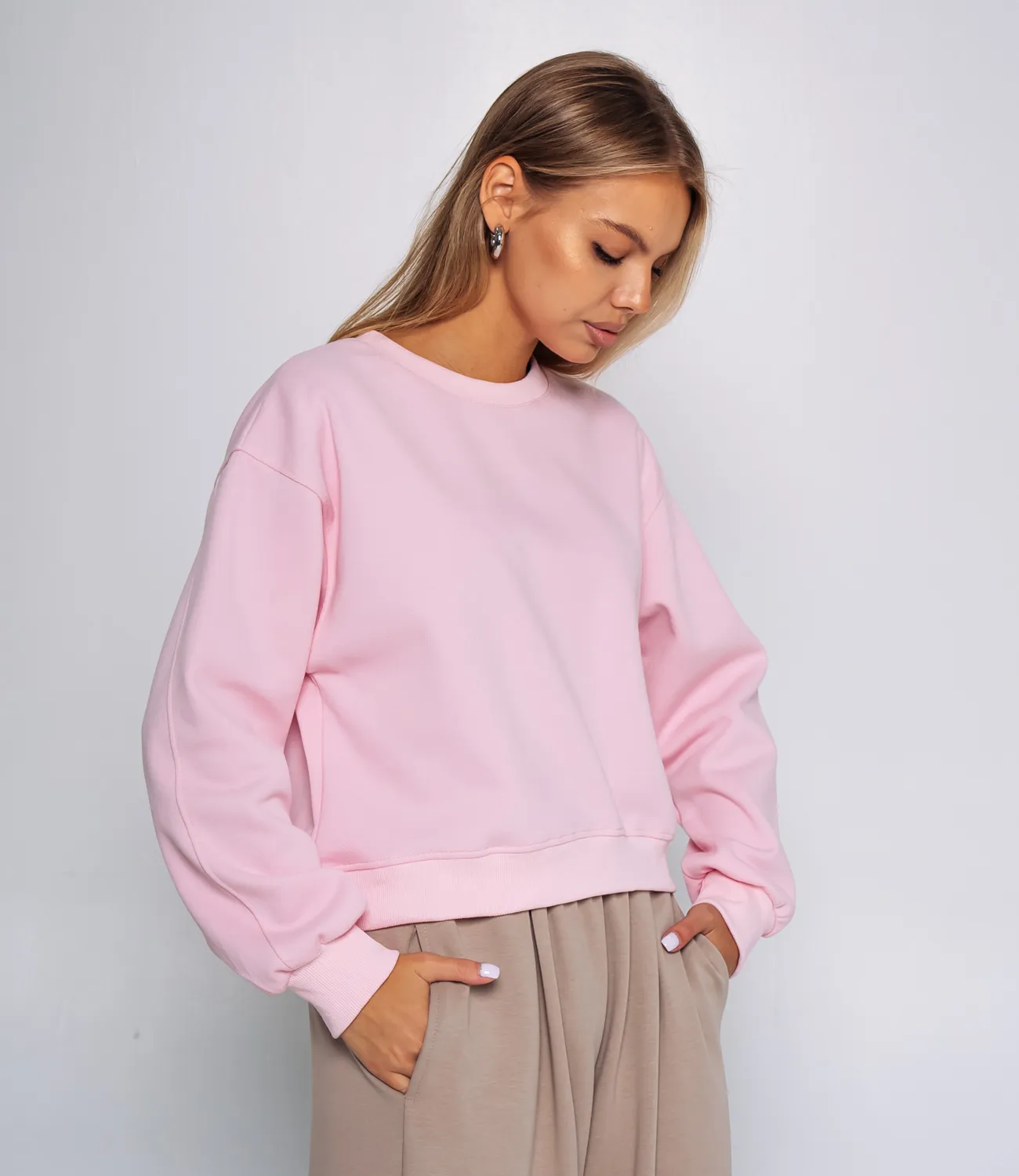 Свитшот #КТ2180 (2), светло-розовый - фото 2