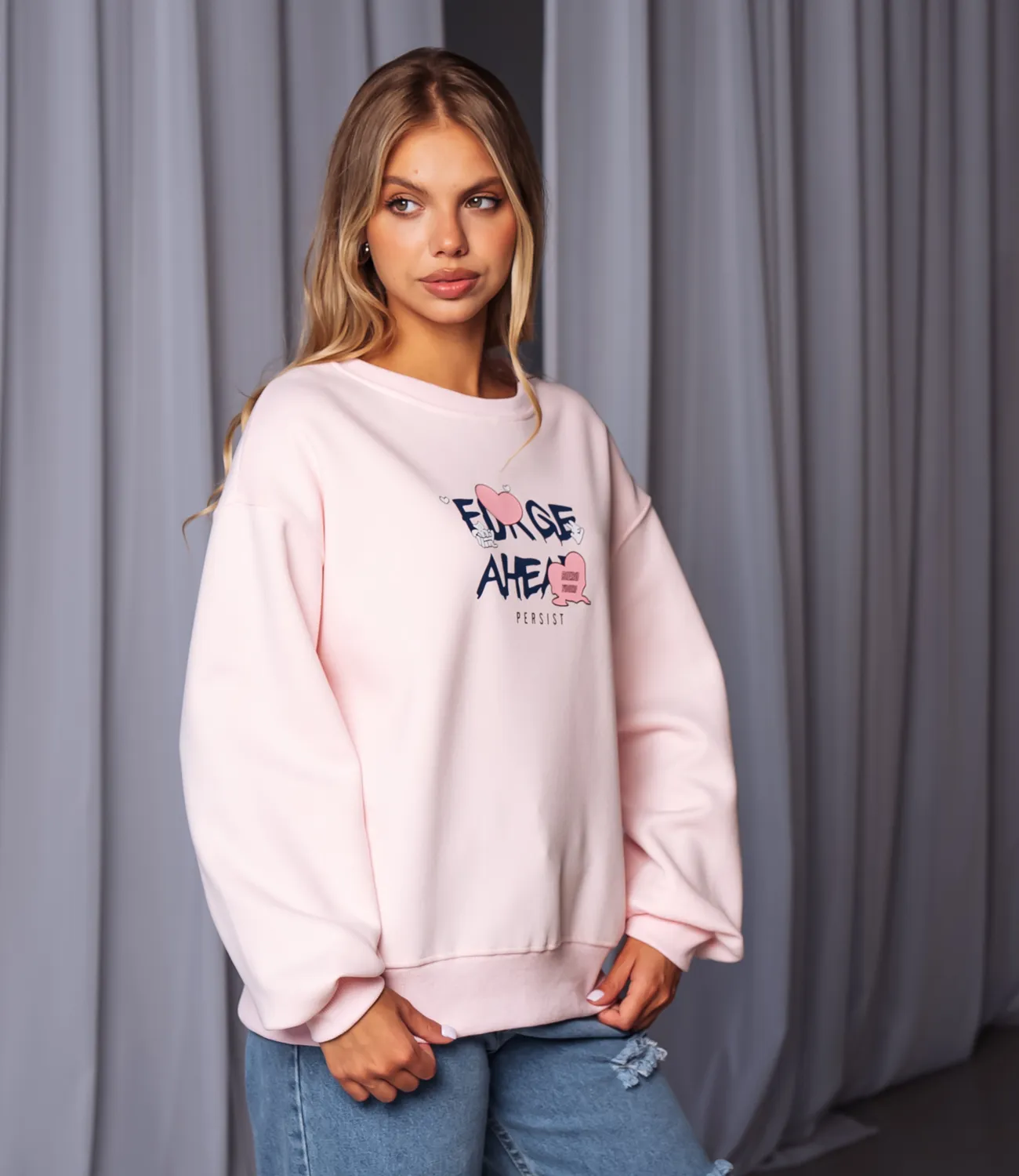 Свитшот #КТ8505, светло-розовый - фото 2