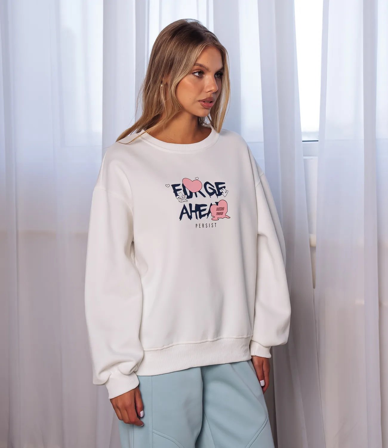 Свитшот #КТ8505, белый - фото 2