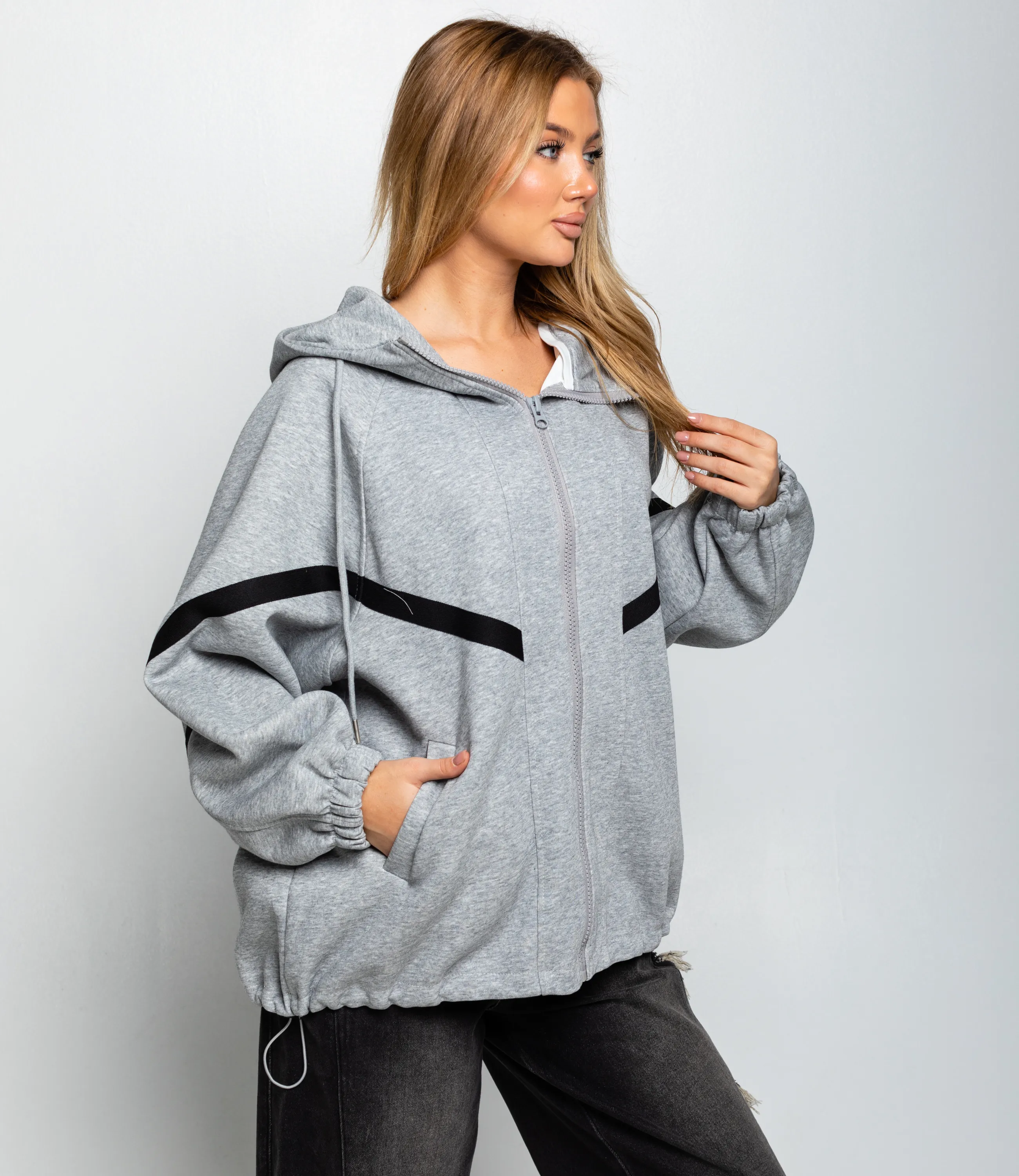 Толстовка #КТ5993, серый меланж - фото 2