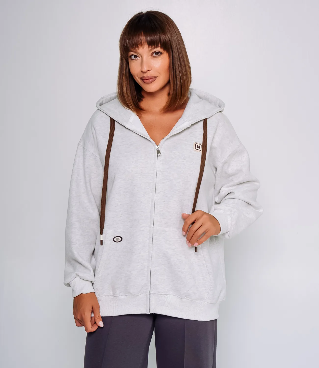 Толстовка #КТ952 (1), светло-серый меланж - фото 1