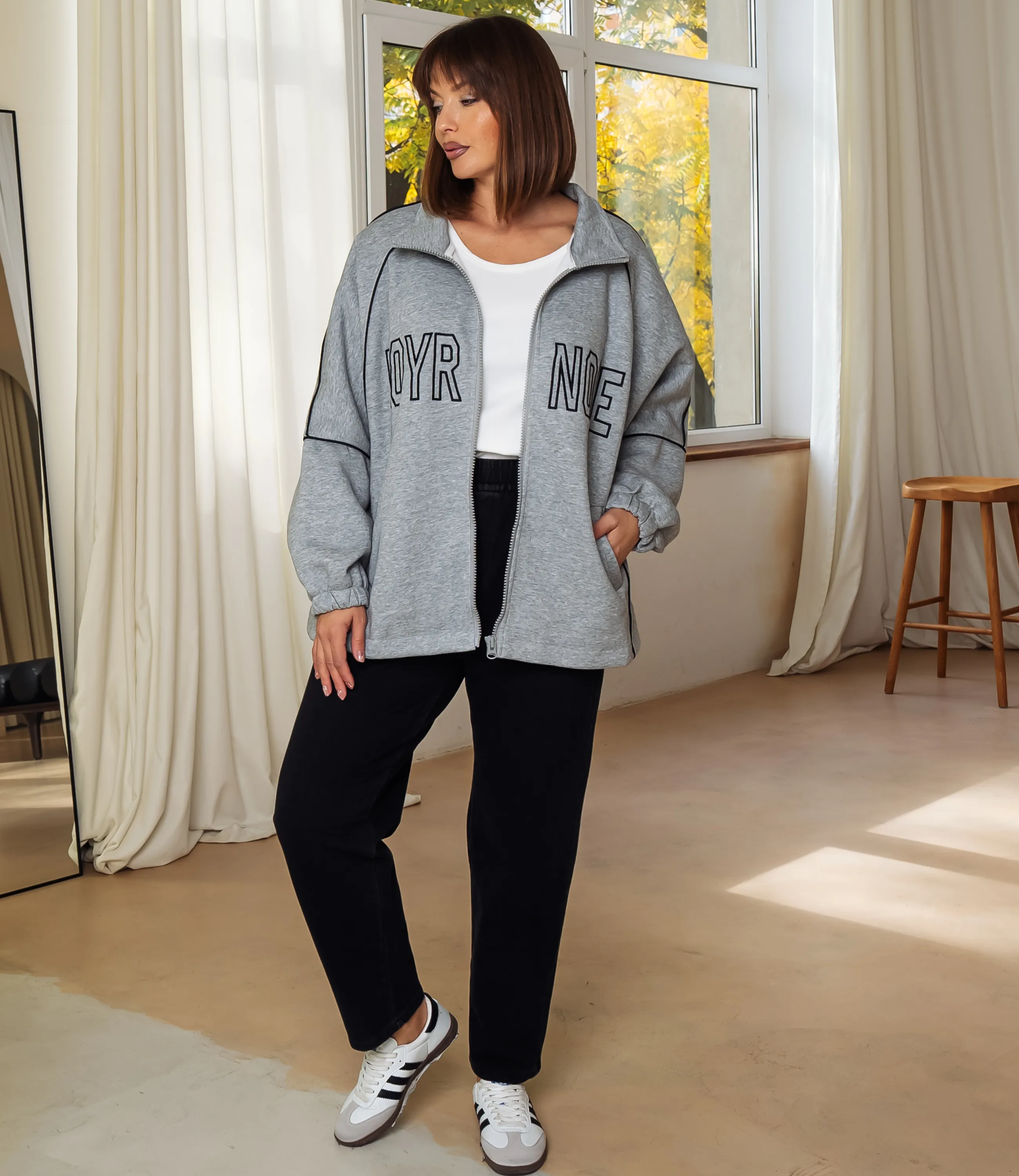 Толстовка #КТ536, серый меланж - фото 4