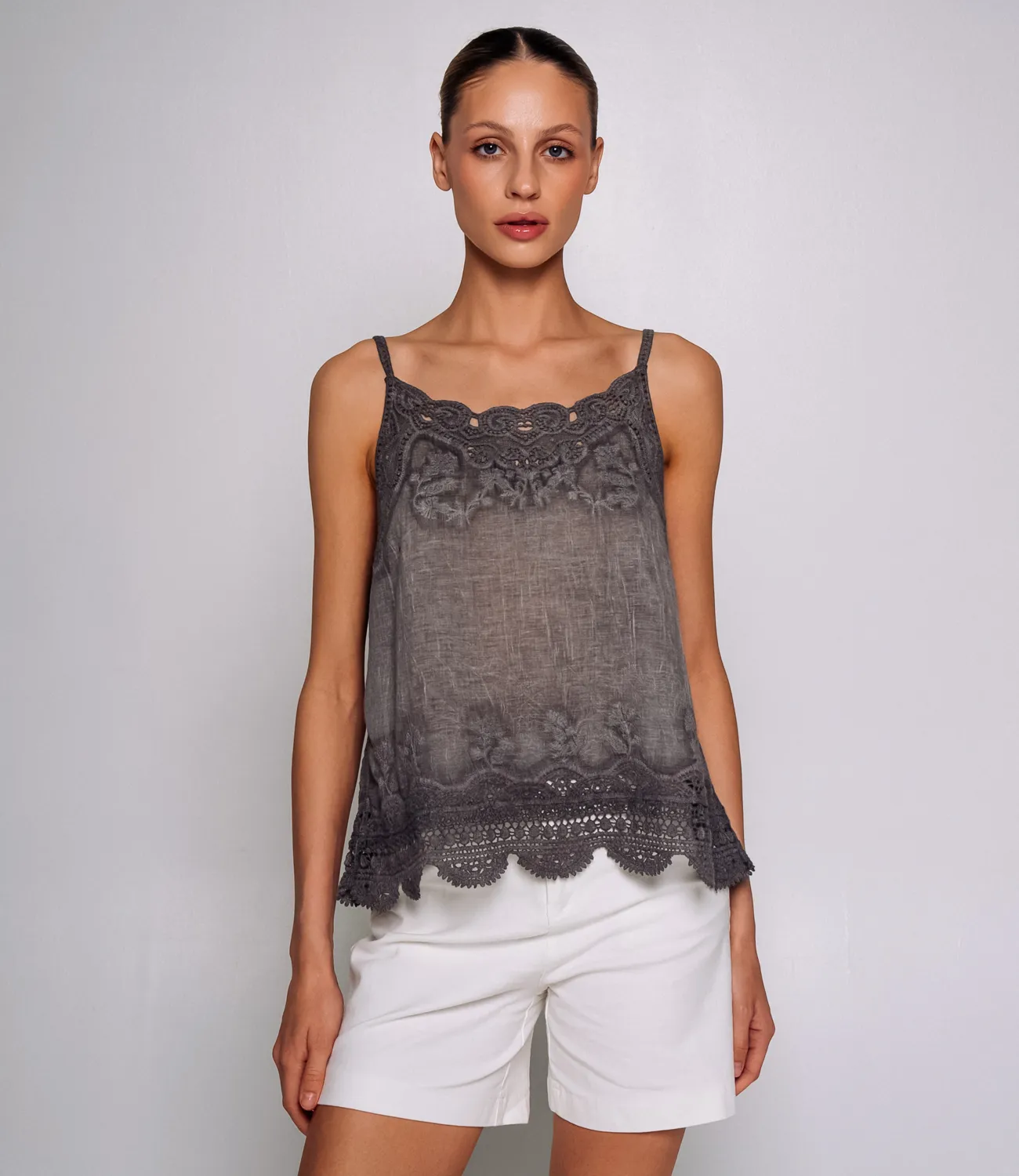 Топ #КТ910 (3), серый - фото 1