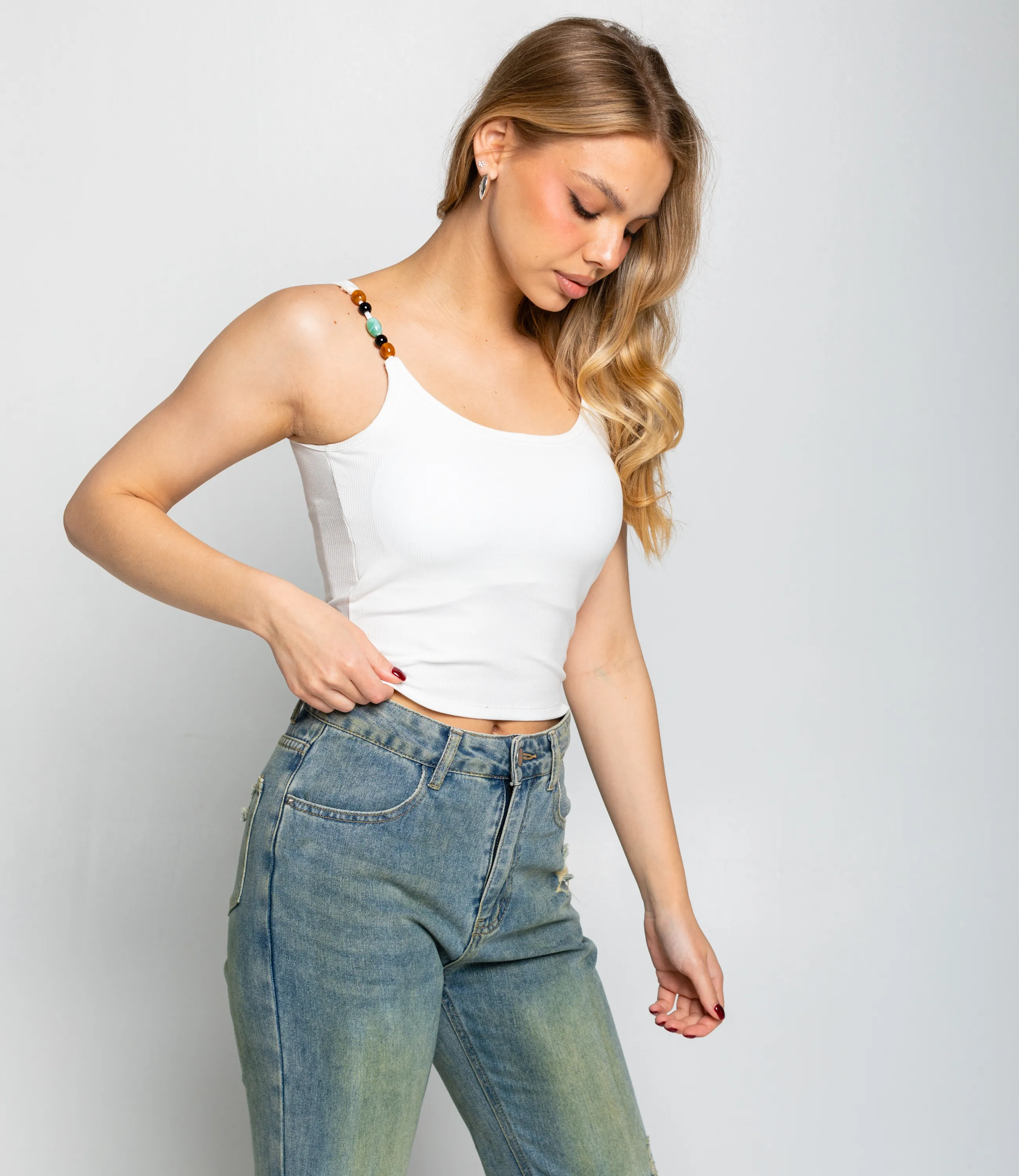 Топ #КТ948, белый - фото 2