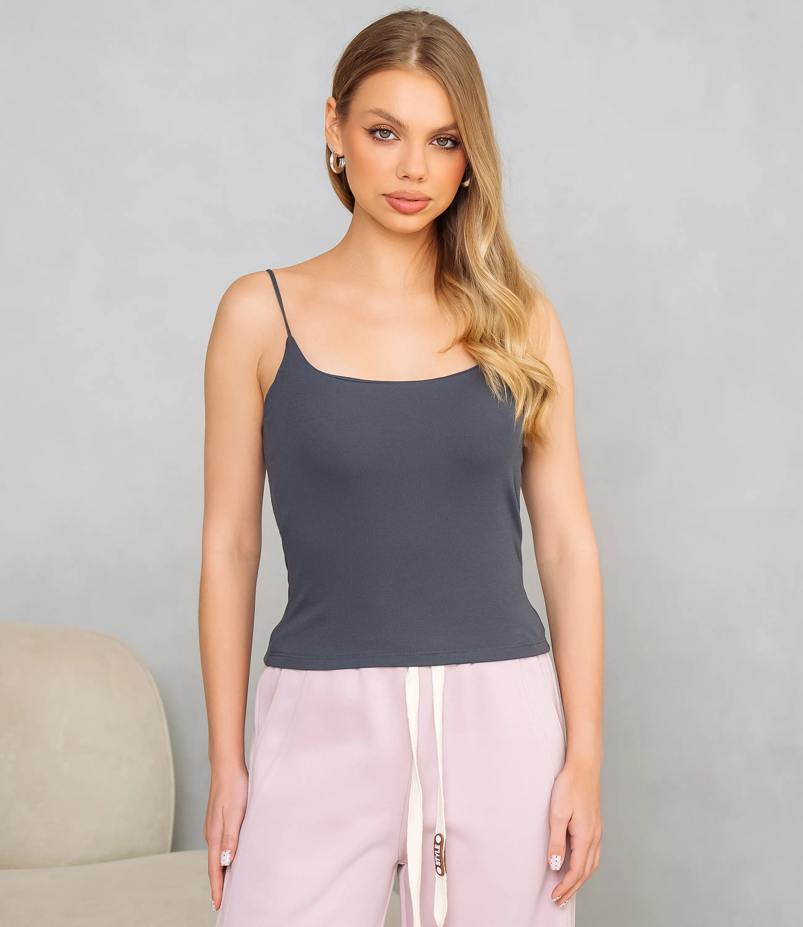 Топ #КТ55567, графит - фото 1