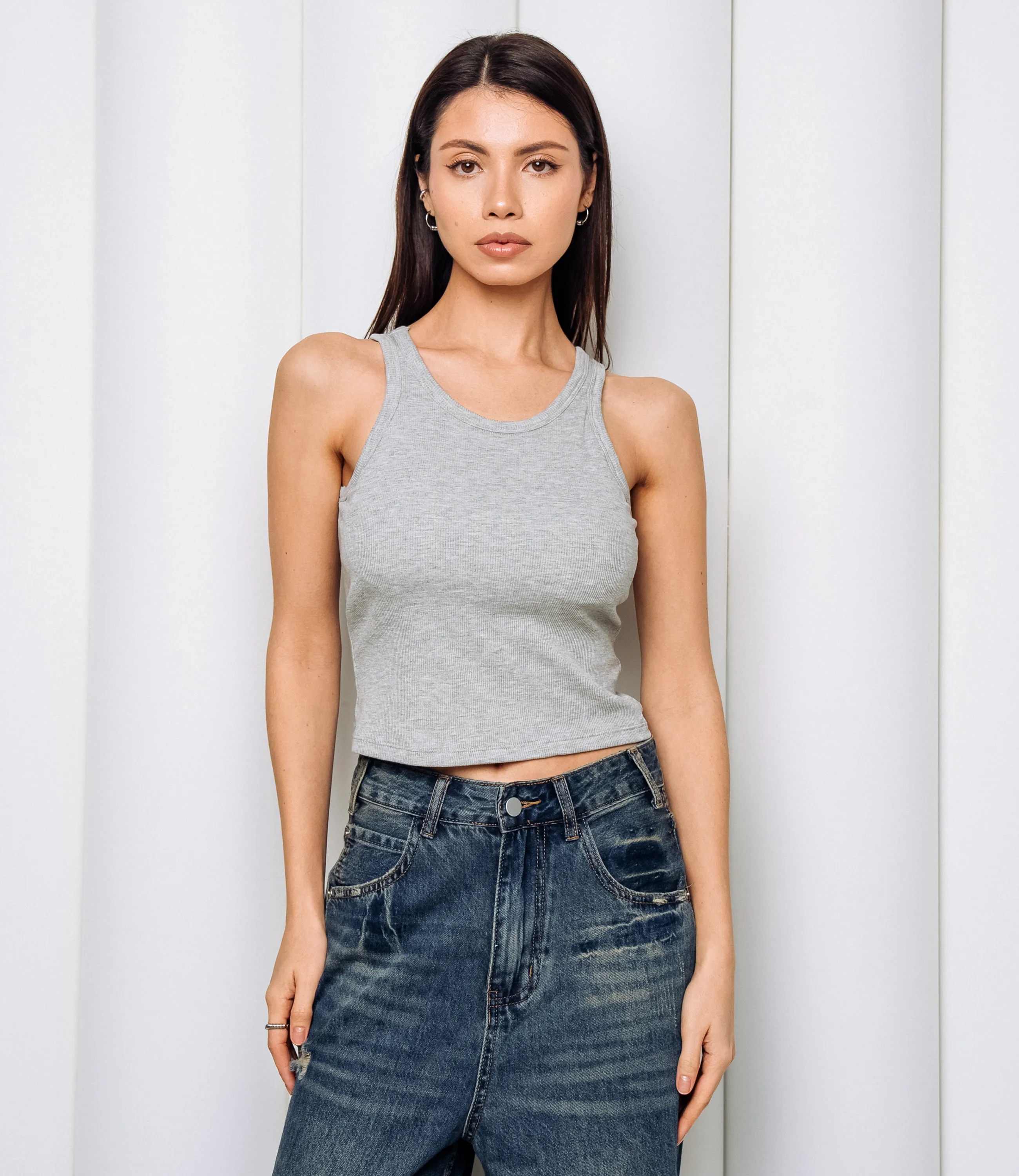 Топ #КТ2705, серый - фото 1